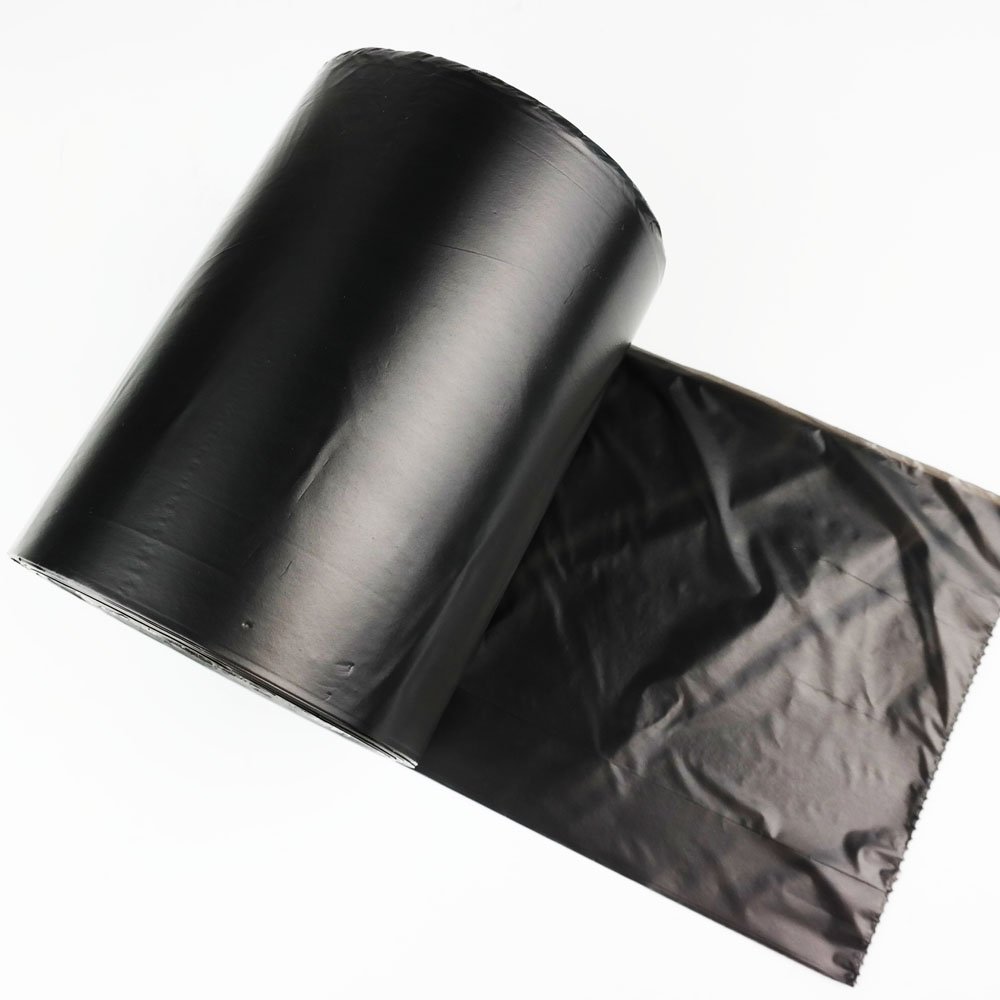 1.8 Gallon Trash Can Liners - 130 Count Black Garbage Bags for Kitchen, Bathroom & Office Waste Disposal
