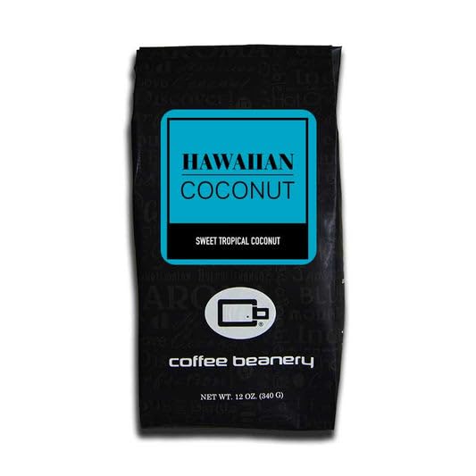 Premium Hawaiian Coconut Flavored Coffee | Medium Roast Ground Coffee Beans | 12oz Bag | Tropical Breakfast Blend for Home, Office & Vacation | Perfect for Iced Coffee & Dessert Pairings