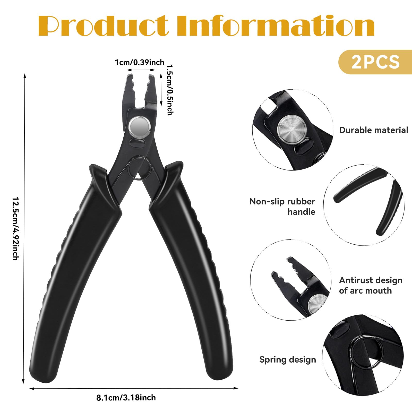 Bead Crimping Pliers - Jewelry Making Tool for DIY Craft Beads, Perfect for Necklace, Bracelet & Earring Making - Professional Bead Crimper for Secure Clasps & Wire Ends