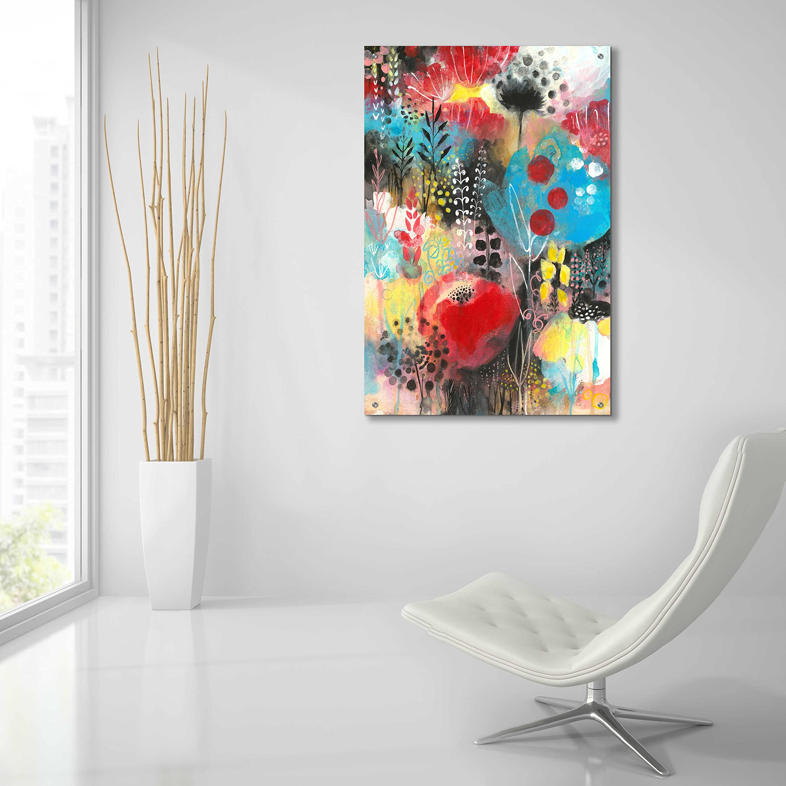 Epic Art 'Alive' by Corina Capri - 24x36 Inch Modern Acrylic Glass Wall Decor - Vibrant Abstract Painting for Living Room, Bedroom & Office Decor