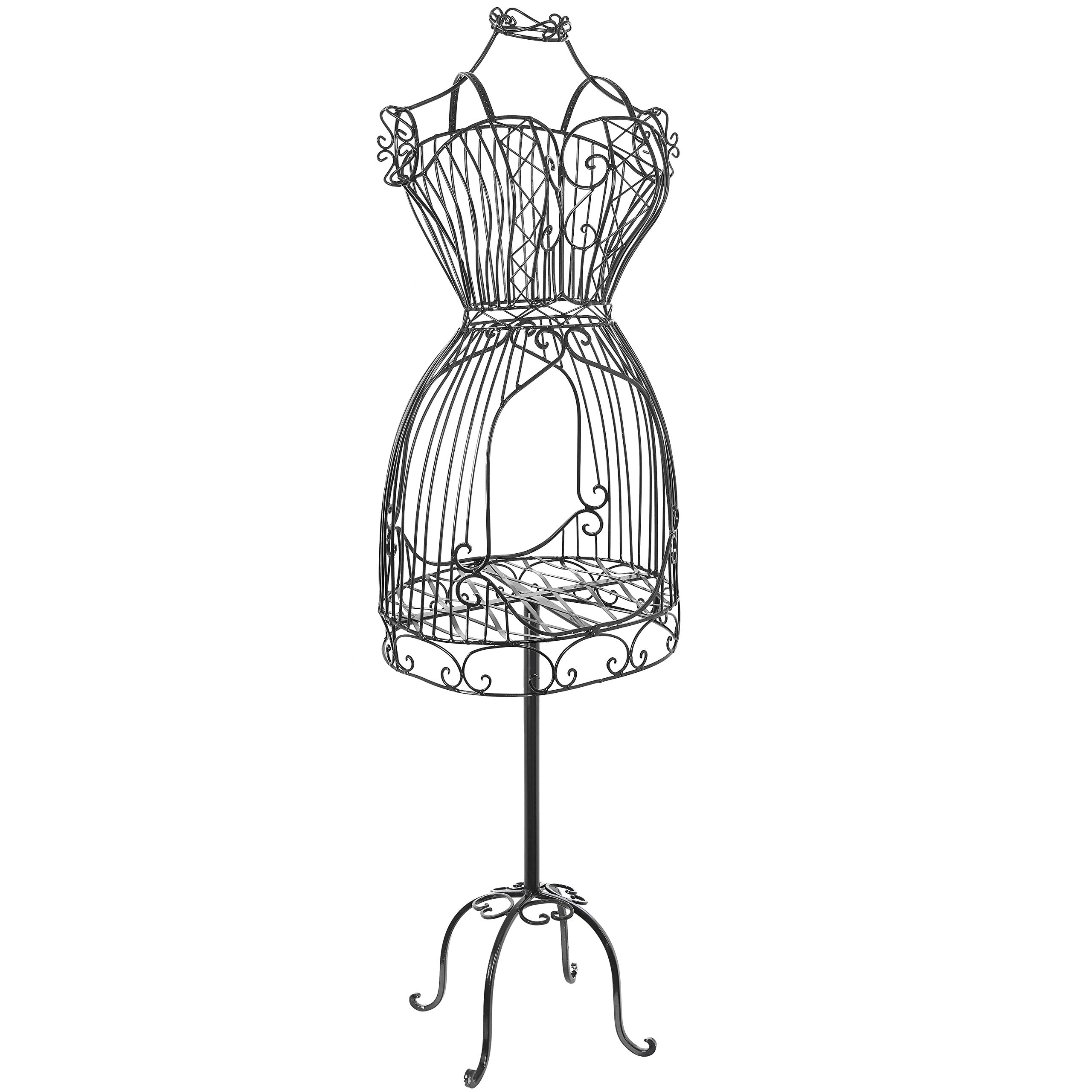 Vintage Black Metal Adjustable Dress Form Mannequin for Women - Garment Display Stand for Tailoring, Fitting & Boutique Decor | Perfect for Fashion Designers, Sewing & Clothing Stores
