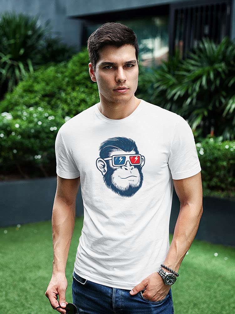 Smartprints 3D Glasses Monkey Graphic T-Shirt for Men - Trendy & Fun Casual Wear for Parties, Gifts & Everyday Outfits
