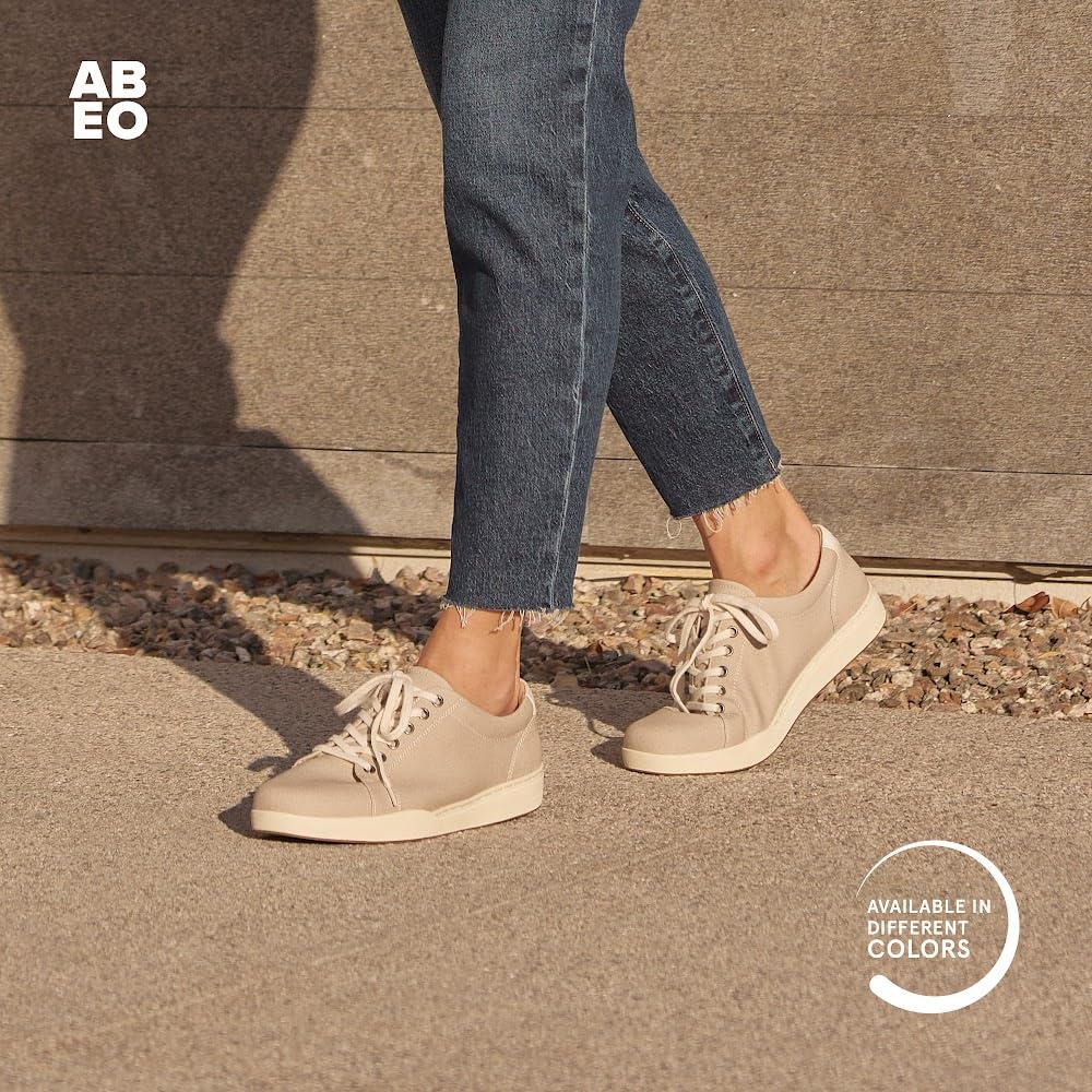 ABEO Addie Women's Arch Support Sneakers - Comfortable Walking Shoes for Plantar Fasciitis & Foot Pain Relief with Removable Orthotic Insoles - Casual Fashion Sneakers for Work, Travel & Everyday Wear
