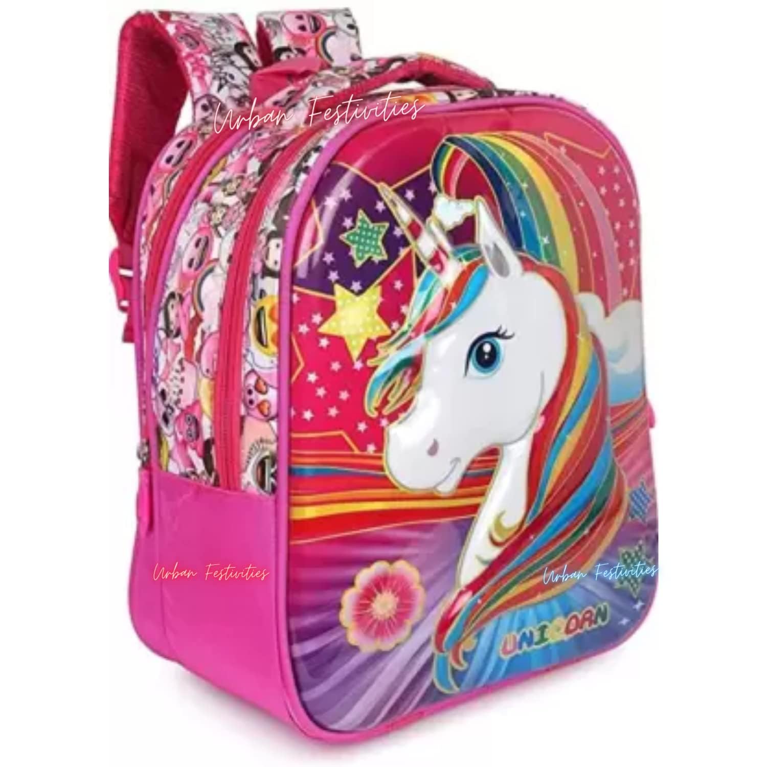 Stylish Taufa Villa Unicorn Backpack for Girls - Perfect for Nursery, LKG, UKG & Prep School | Kids Unicorn School Bag | Cute Girls Backpack for Daily Use & Travel