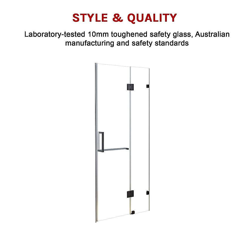 10mm Frameless Shower Screen 100x200cm Wall to Wall - Premium Bathroom Glass Enclosure by Della Francesca | Perfect for Modern Walk-in Showers & Spa Bathrooms