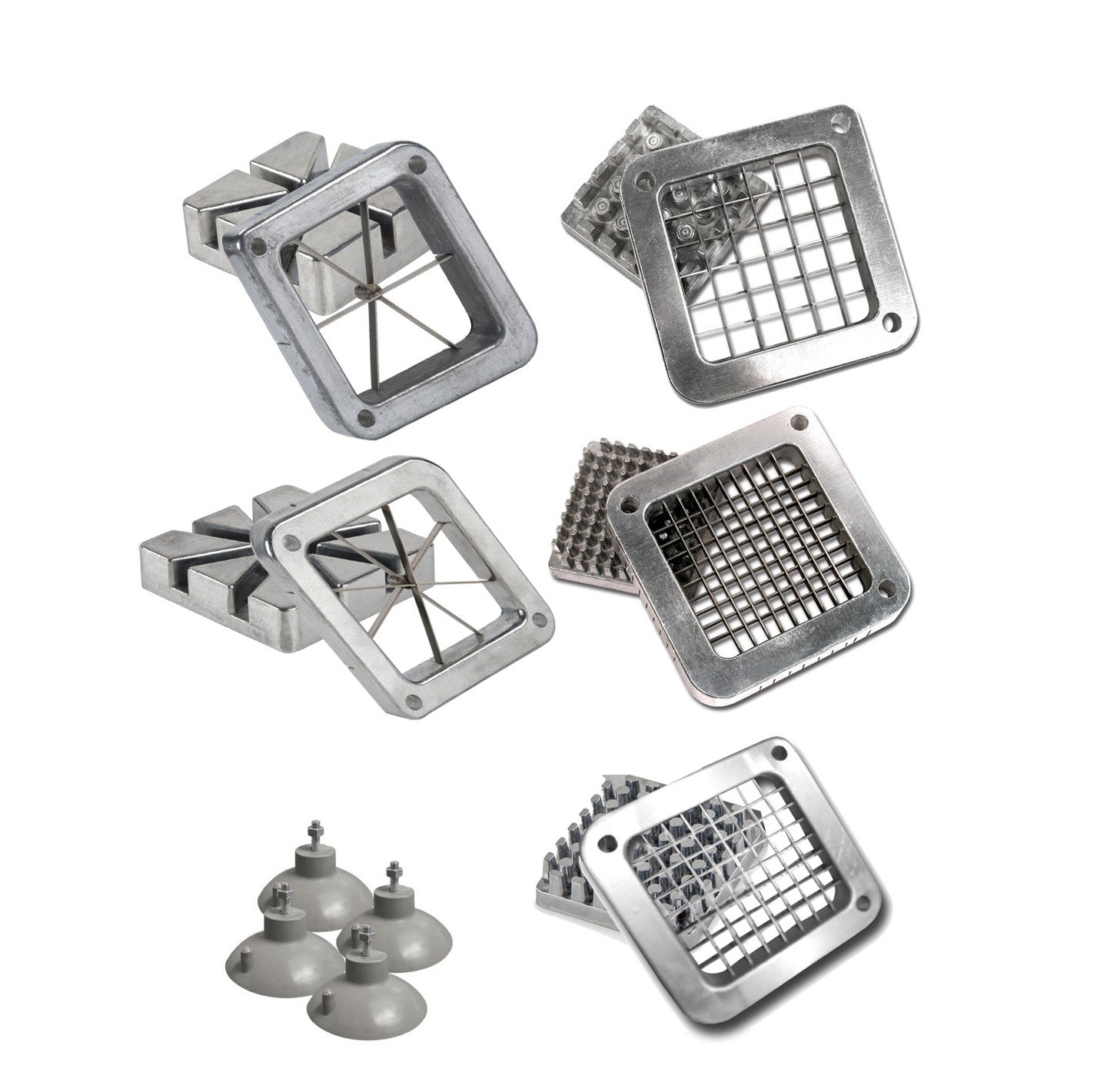 Tiger Chef Commercial Grade French Fry Cutter Replacement Blades Set - Includes 1/2, 1/4, 3/8