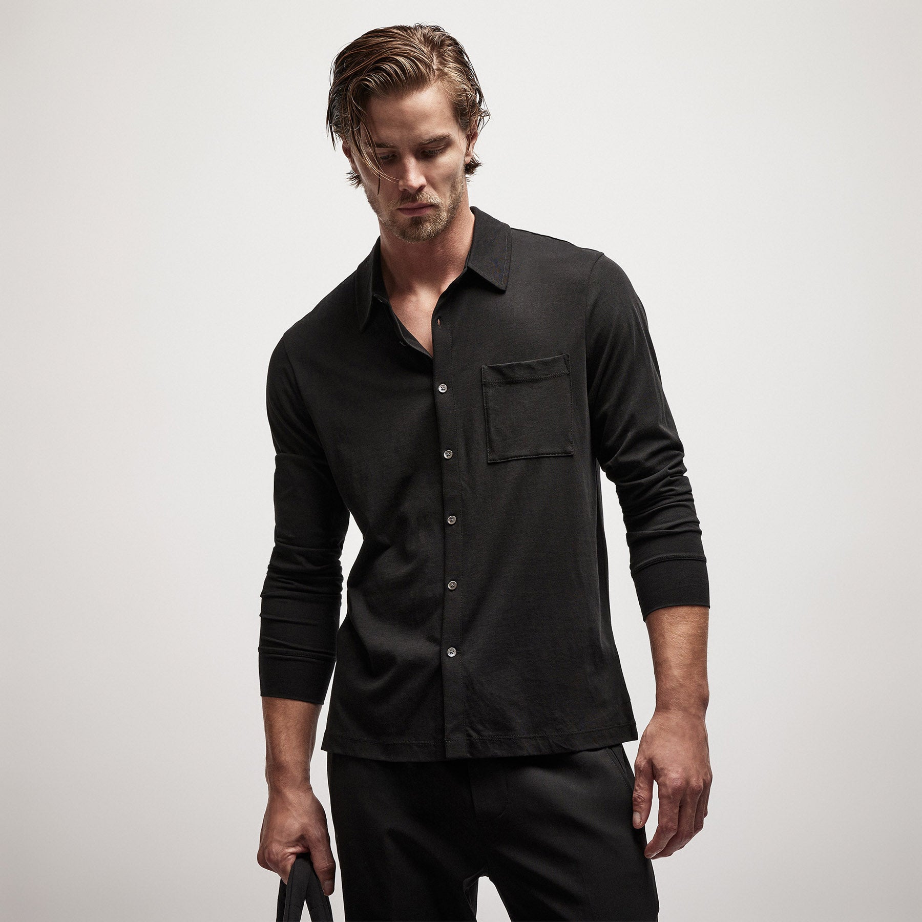 Clean Finish Jersey Shirt for Men - Soft Comfortable Black T-Shirt - Perfect for Casual Wear, Gym & Everyday Outfits