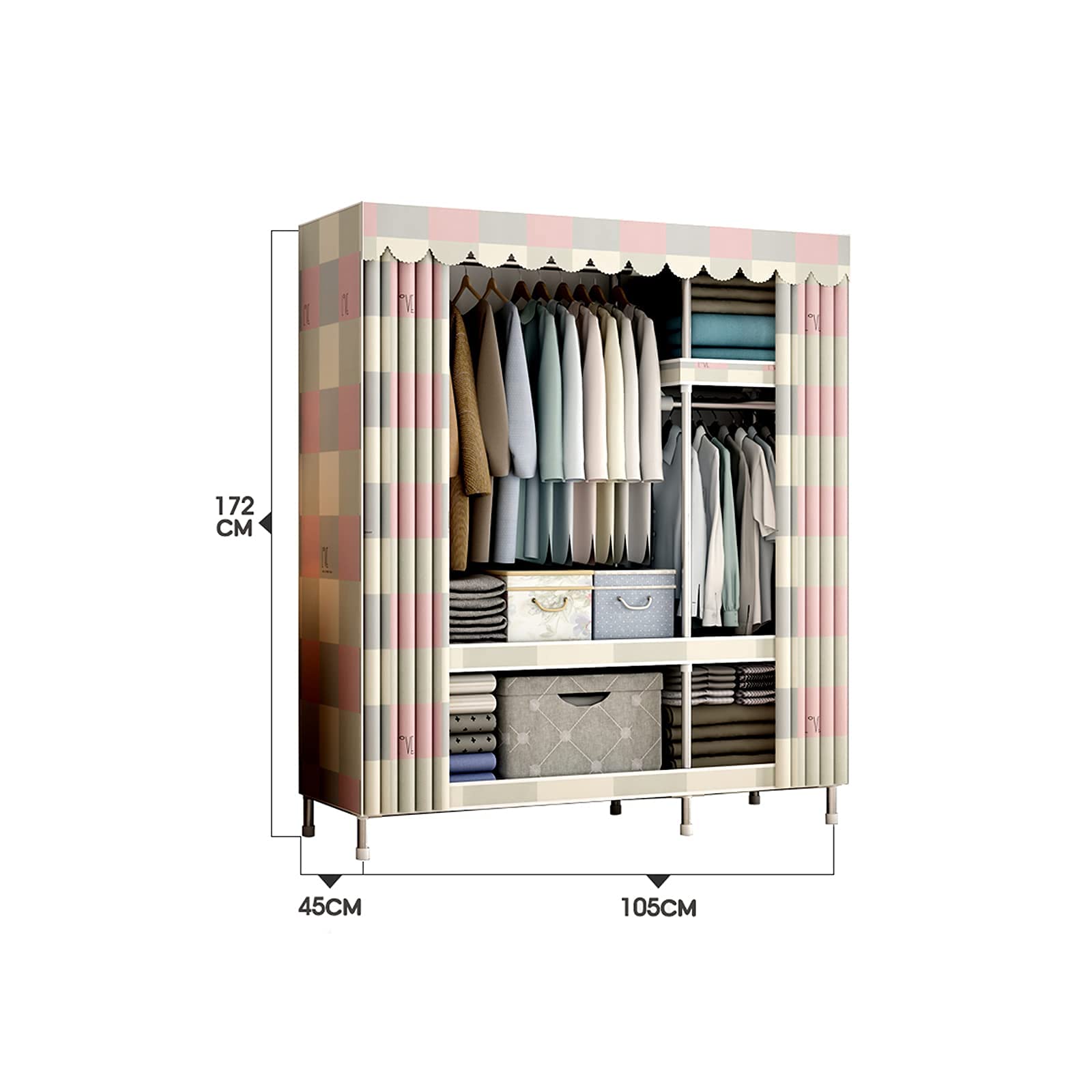 Portable Fabric Wardrobe Closet - 67.7