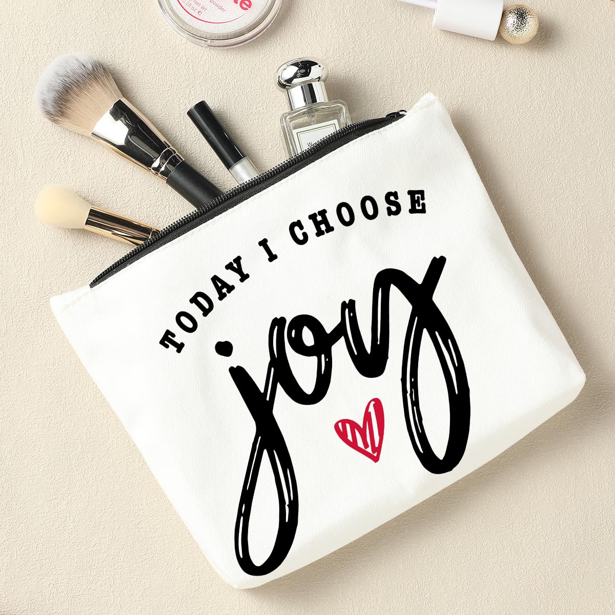 **Inspirational Makeup Bag for Women - Best Friend Gifts, Thank You Gifts, Birthday & Thanksgiving Presents - Travel Toiletry Bag for Beach, Vacation & Daily Essentials - Perfect for Sister, Bestie & Joyful Occasions**
