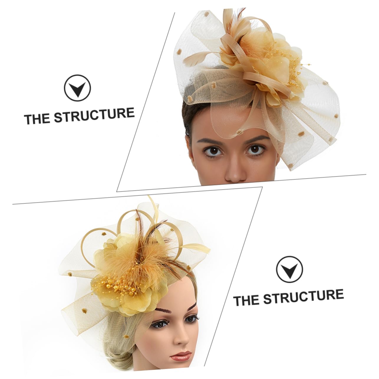 1PC Elegant Mesh Bridal Headband for Wedding Guest - Floral Yarn Hair Accessory for Women - Perfect for Weddings, Parties, and Special Occasions