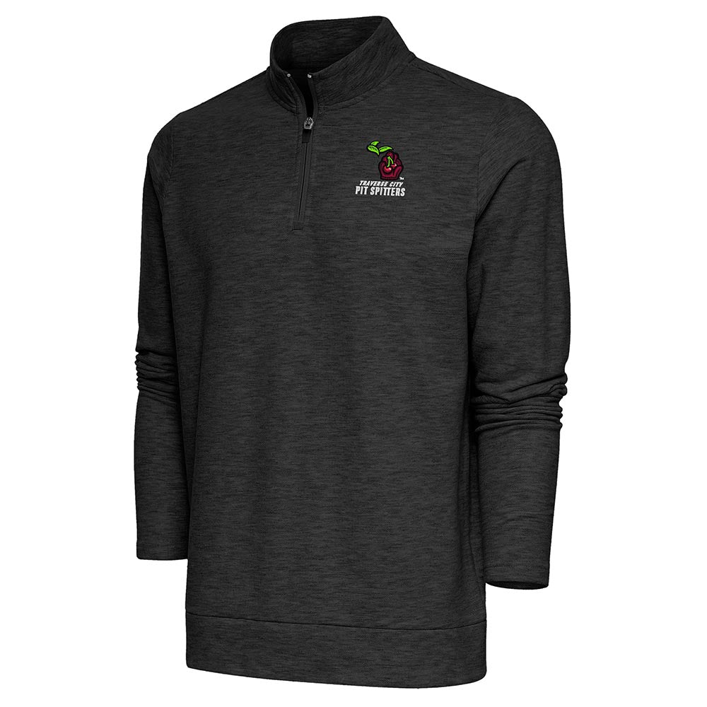 Antigua Quarter Zip Pullover - Black Heather | Comfortable & Stylish Men's Fleece Jacket for Outdoor Activities & Casual Wear