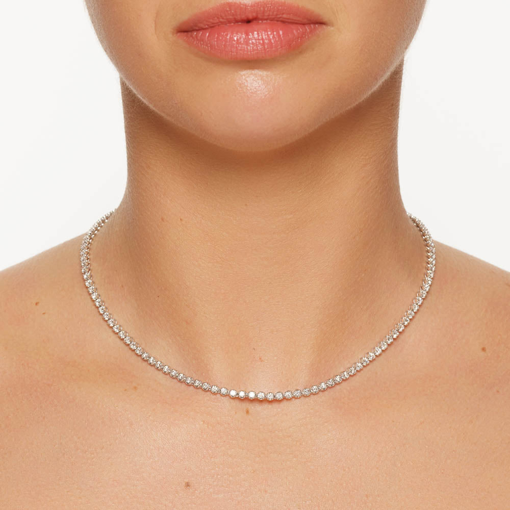 4.00ct Lab Grown Diamond Tennis Necklace in 10k Gold - Elegant Jewelry for Weddings, Anniversaries & Special Occasions