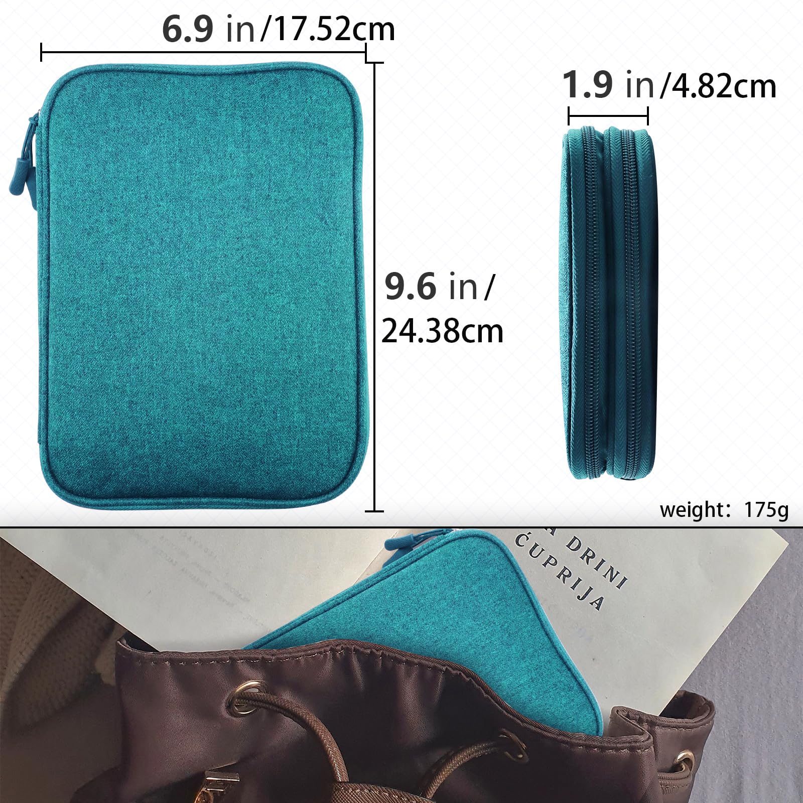 Teskyer Waterproof Travel Organizer Bag for Electronics & Cables - 9.6 x 6.9 Inch Dark Green Travel Accessories - Perfect for Men & Women Travel Essentials (Ideal for Business Trips, Vacations & Daily Commute)