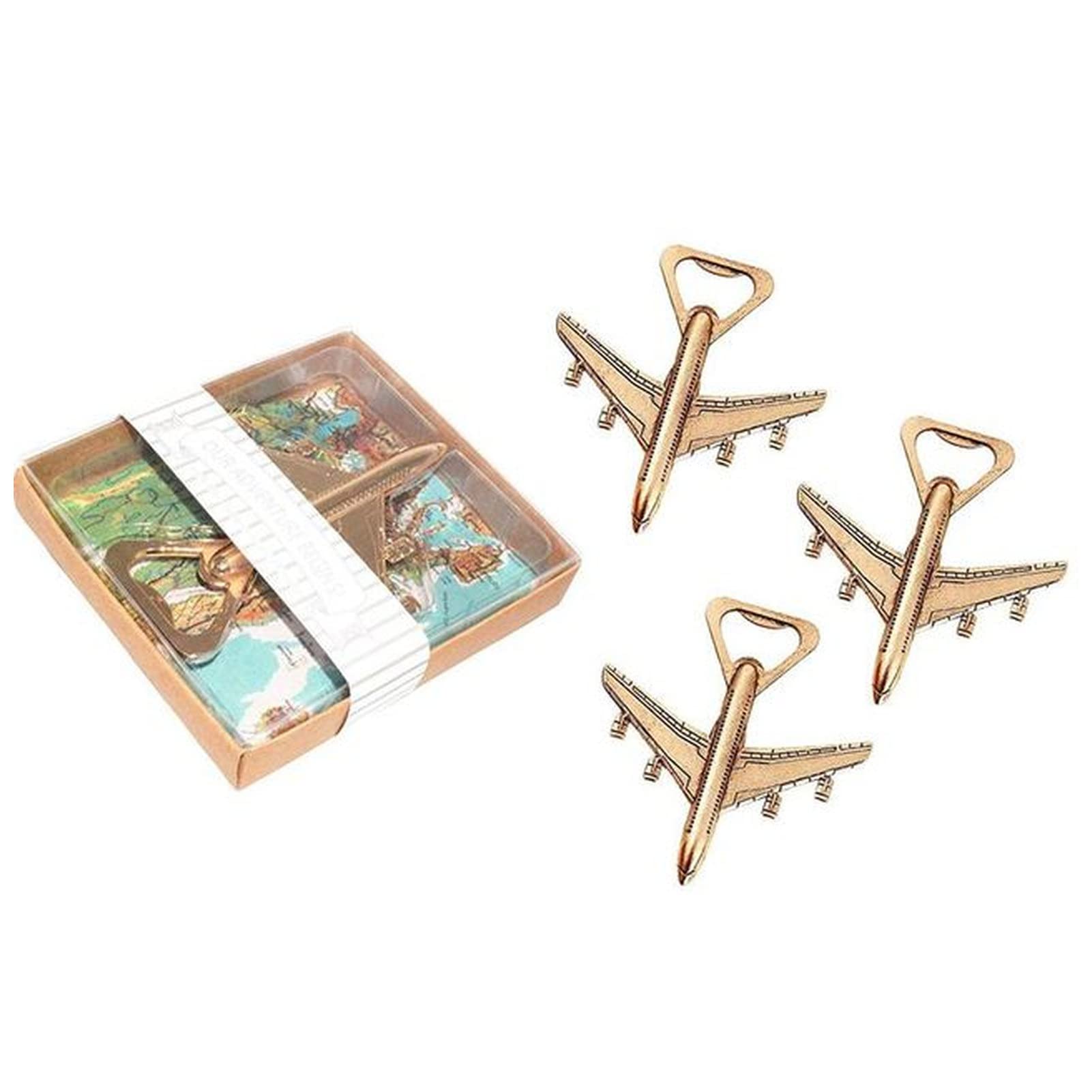 12 Pack Copper Wine Bottle Openers - Airplane Style Beer Bottle Opener Set for Travel, Parties, Weddings & Birthday Gifts - Perfect for Home Bars, Picnics & Outdoor Adventures