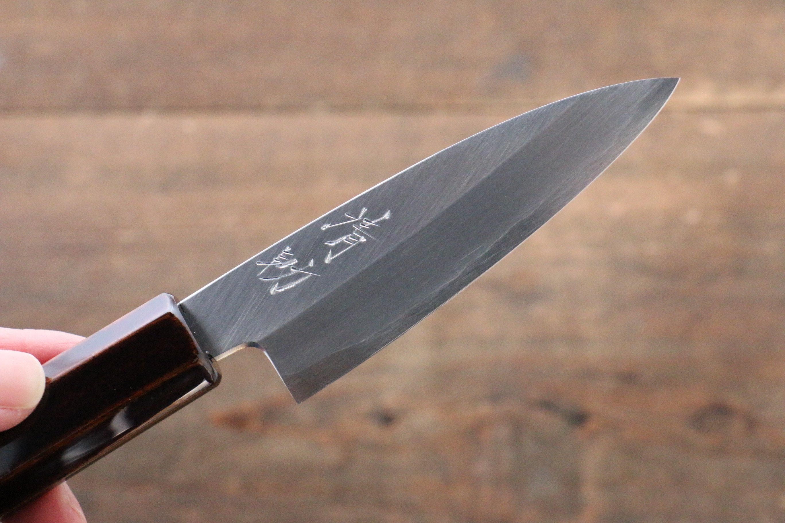 Seisuke Silver Steel No.3 Paring Knife 85mm - Premium Japanese Kitchen Knife with Lacquered Wood Handle - Perfect for Peeling, Slicing Fruits & Vegetables