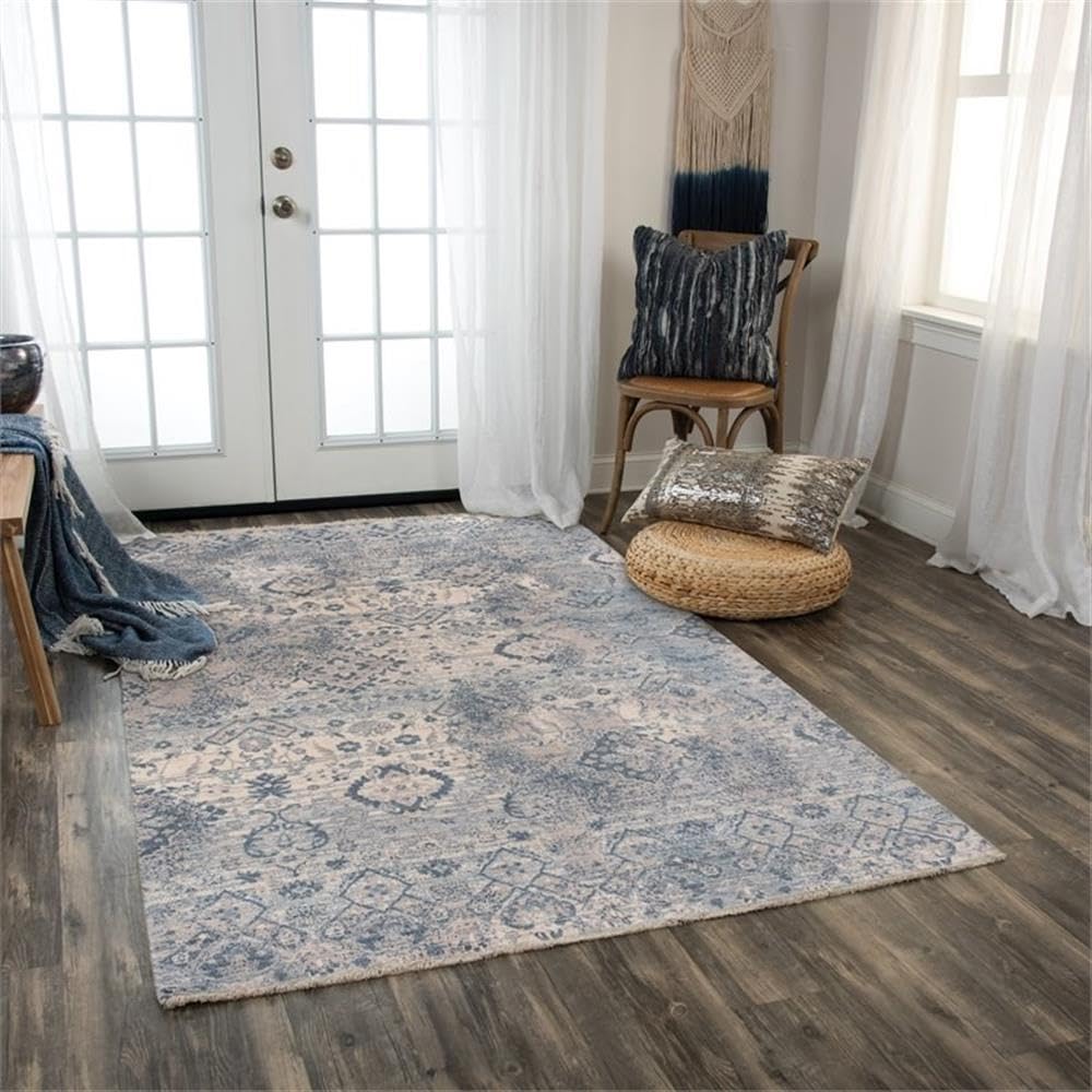 Alora Decor 9x12 Hybrid Rug - Beige Gray Blue for Living Room & Bedroom
