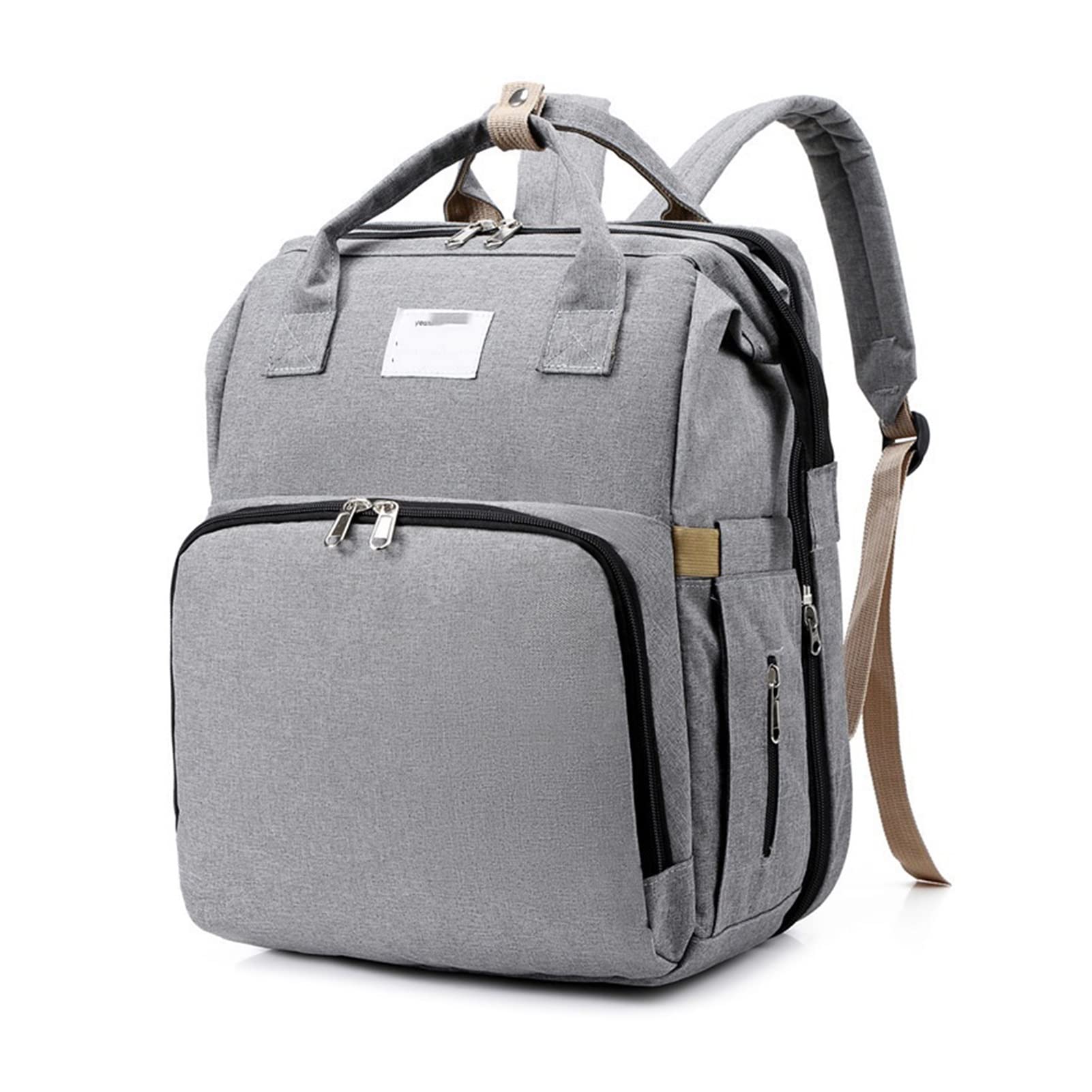 HUACHEN-LS Baby Diaper Backpack with Portable Folding Crib & Changing Station - Waterproof Travel Diaper Bag for Newborns, Multi-Functional Baby Changing Pad & Bassinet Shade Cloth - Perfect for Travel, Park Outings & Nursery Organization