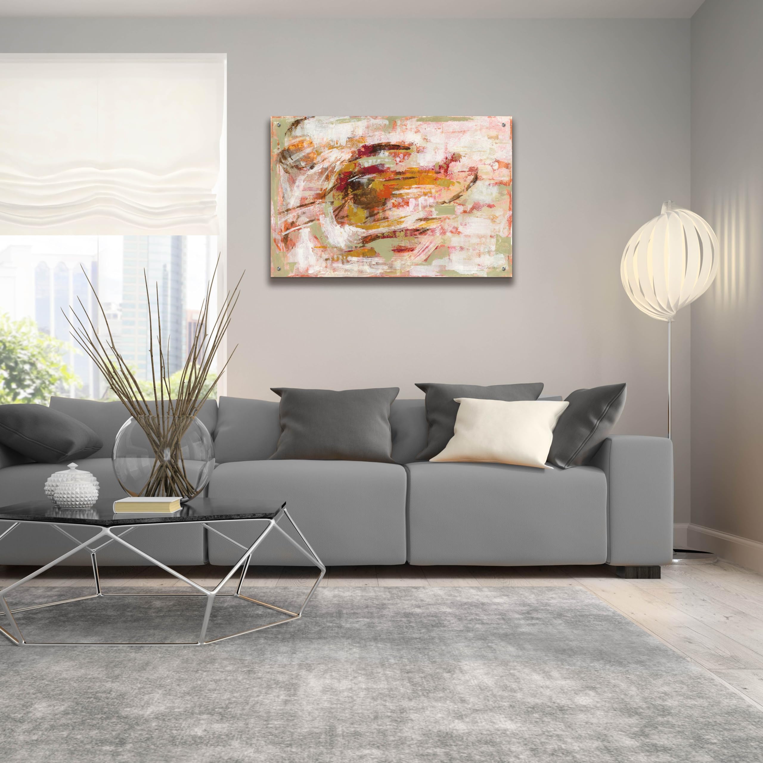 Epic Art 'Graffiti Wall II' by Silvia Vassileva - Modern Acrylic Glass Wall Art Painting 36x24 Inches - Perfect for Living Room, Bedroom & Office Decor