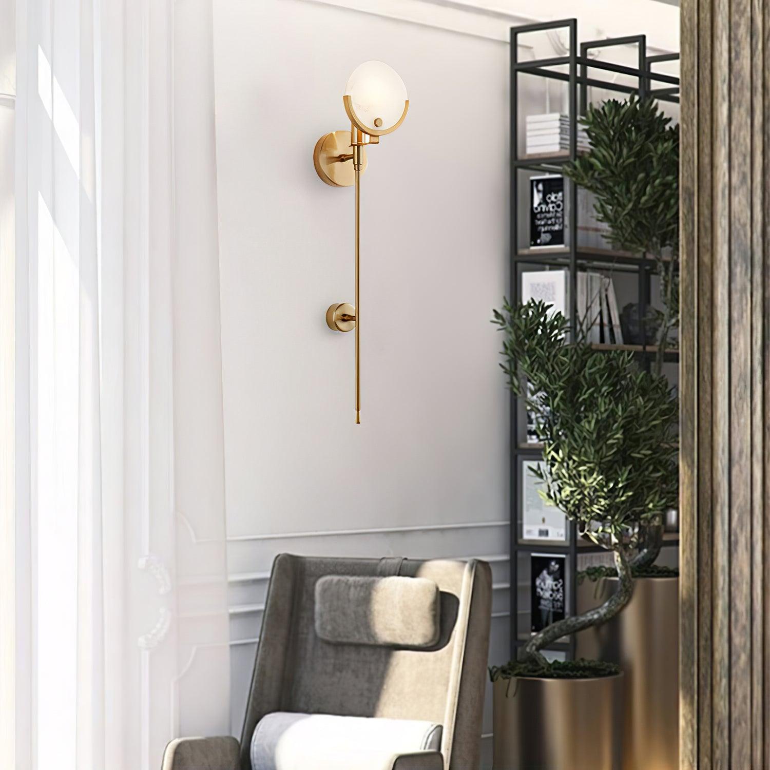 Stylish Ava Brass Wall Lamp - Vintage Sconce Lighting for Living Room, Bedroom & Hallway - Perfect for Ambient and Accent Lighting