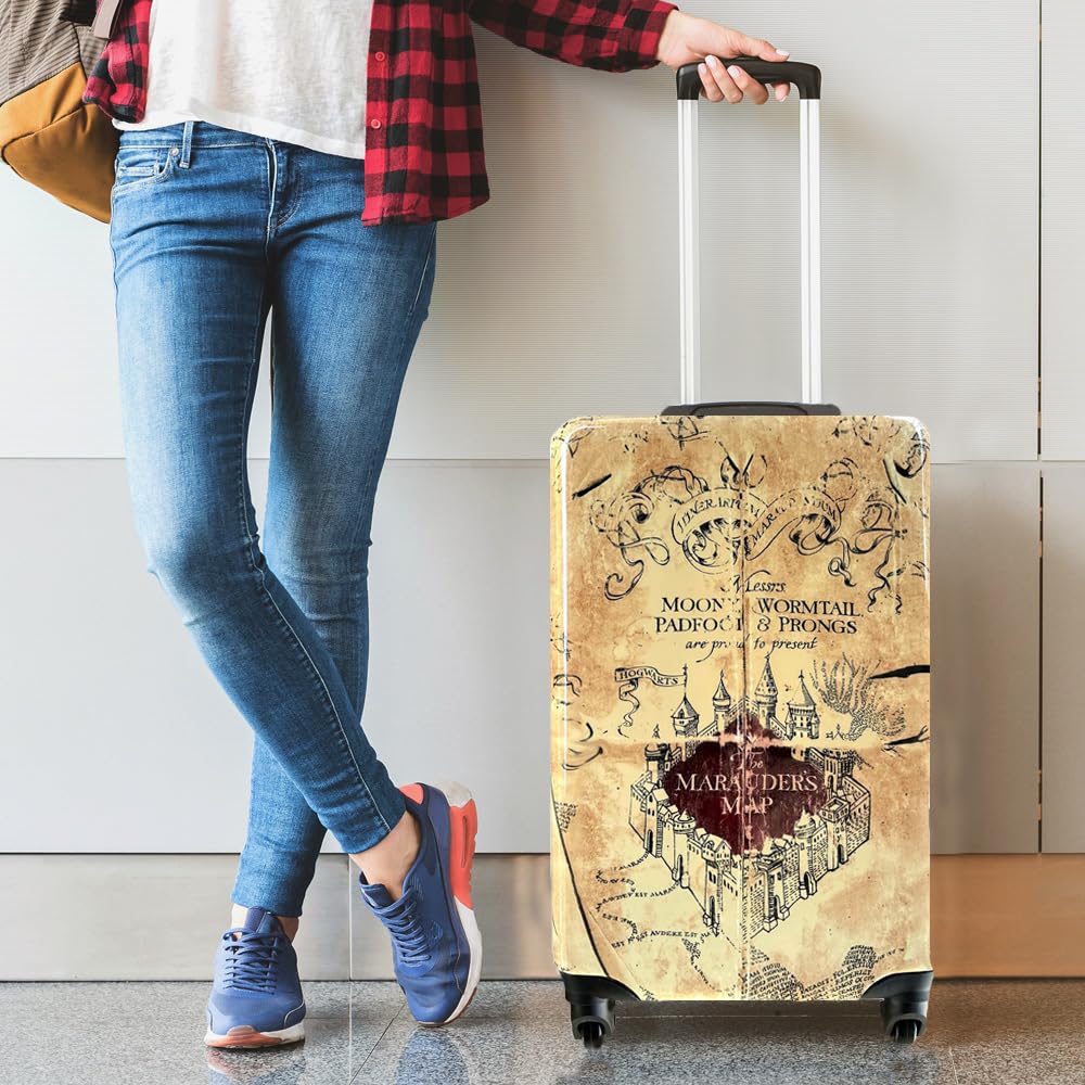 Harry Potter Marauders Map Hardshell Rolling Carry-On Luggage Suitcase - Lightweight Spinner Travel Bag for Airplane, Business Trips & Wizarding World Adventures