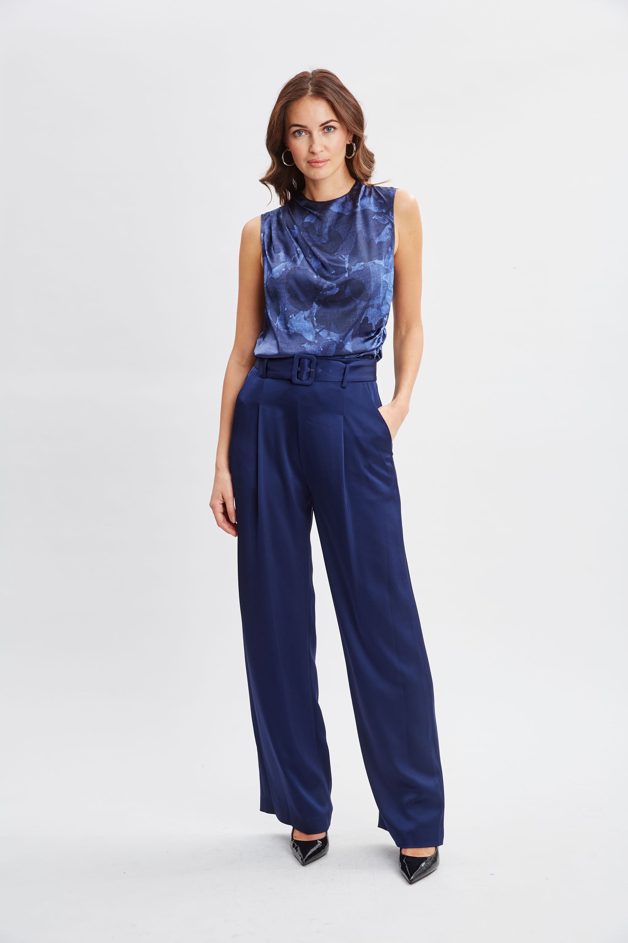 Elegant Night Shadow Silk Blouse for Women - Soft & Luxurious Satin Shirt for Evening Wear, Date Nights & Special Occasions