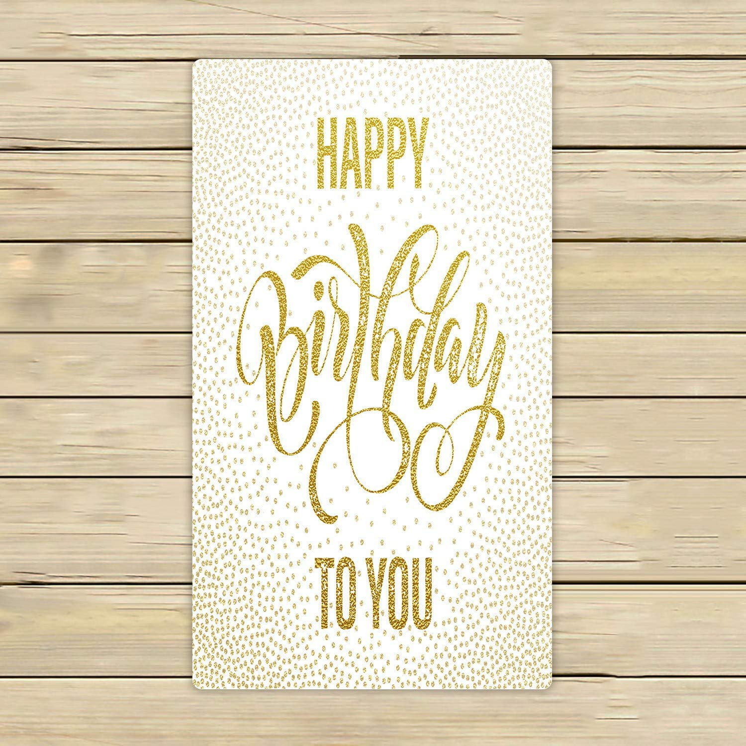 Happy Birthday Gold Glitter Beach Towel - 16x28 Inch Soft Bath & Shower Towel for Home, Travel, Pool, Beach & Outdoor Use - Perfect Birthday Gift Idea