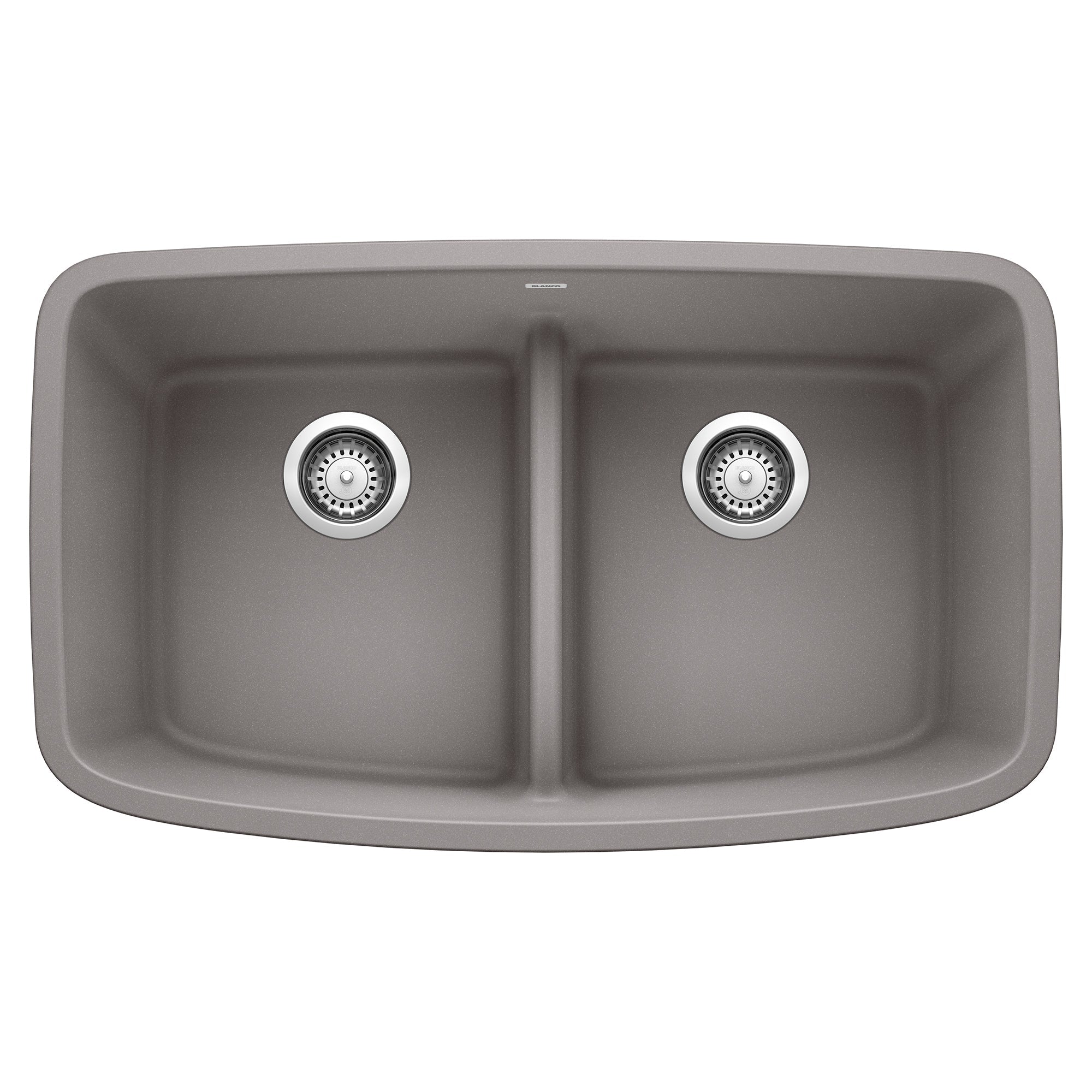 BLANCO Valea 32-Inch SILGRANIT 50/50 Double Bowl Low Divider Kitchen Sink - Durable & Stylish for Modern Kitchens, Perfect for Food Prep and Cleanup