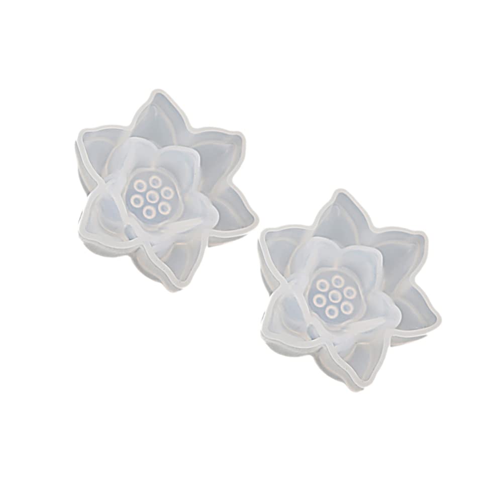 EXCEART 2-Piece Silicone Resin Pendant Molds for Jewelry Making - DIY Epoxy Casting Molds for Necklace, Earrings & Flower Pendants - Reusable Jewelry Box Mold for Handmade Crafts & Gifts