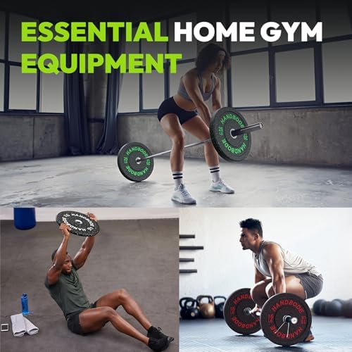 Premium 2-Inch Olympic Bumper Plates Set (45lb-300lb) - High Bounce Rubber Weight Plates for CrossFit, Powerlifting & Home Gym Strength Training - Durable Colored Weight Plates for Barbell Workouts & Functional Fitness