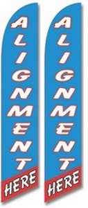 Alignment Here Feather Banner Flags - Complete Kit (Pack of 2) | Colorful Outdoor Decoration for Sports Events, Parties & Festivals