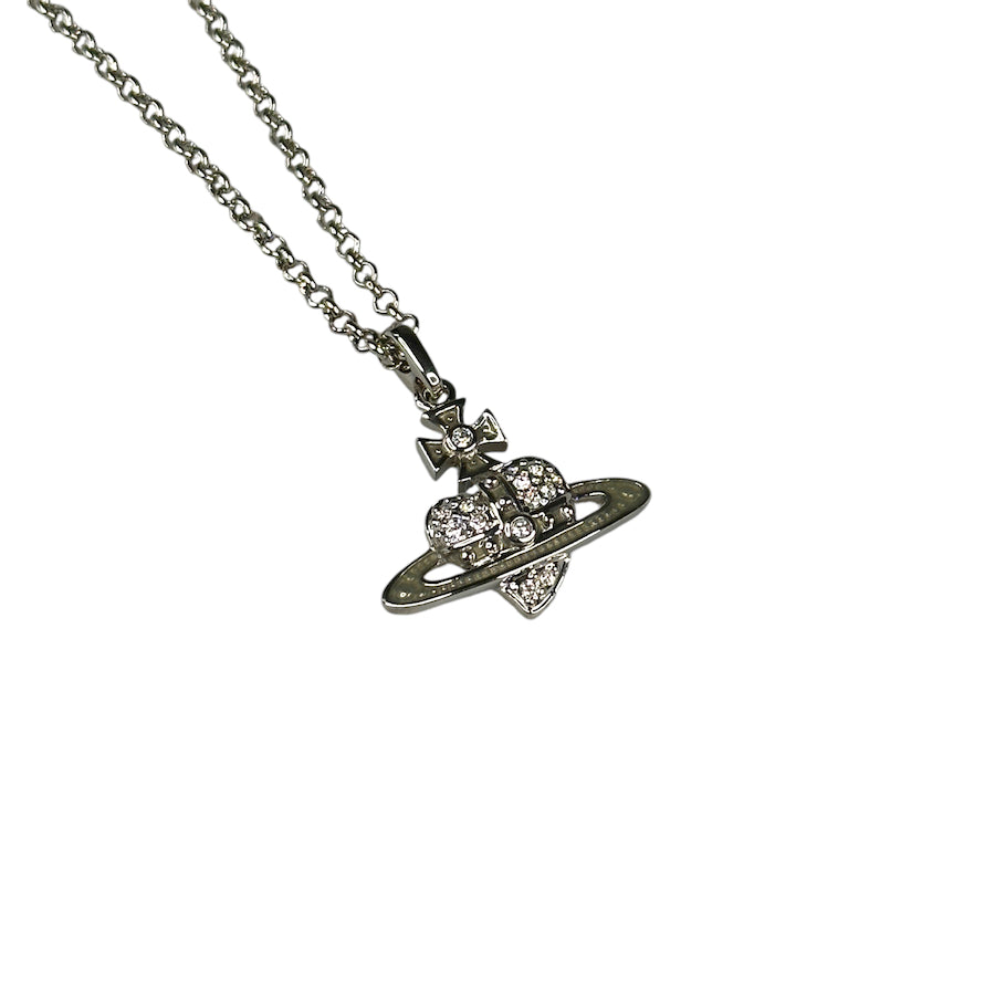 Vivienne Westwood Platinum Reverse Heart Necklace - Elegant Jewelry for Women, Perfect Gift for Valentine's Day, Anniversary & Special Occasions