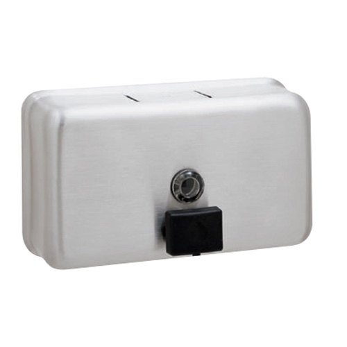 Bobrick B-2112 ClassicSeries Surface Mounted Soap Dispenser - Commercial Grade Stainless Steel Hand Soap Dispenser for Restrooms, Hospitals & Public Spaces