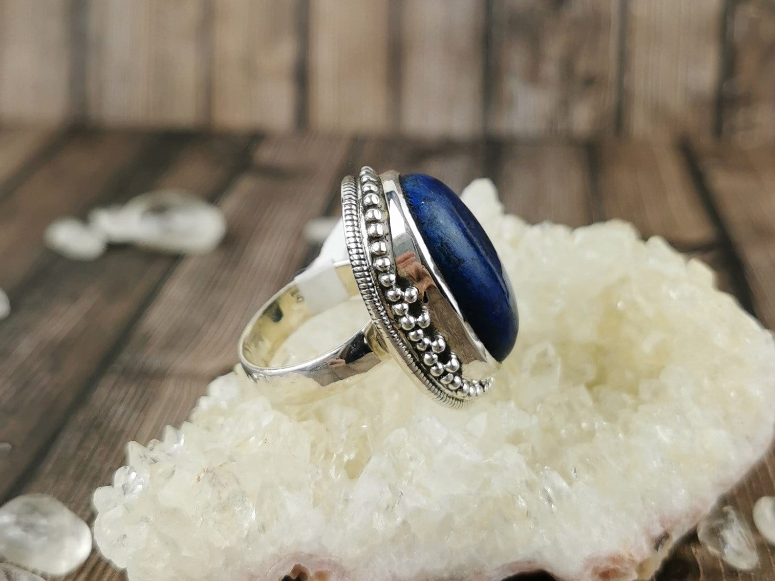 Lapis Lazuli Chunky Stone Ring - Size 6 - Handmade Boho Jewelry for Women - Perfect for Everyday Wear & Special Occasions