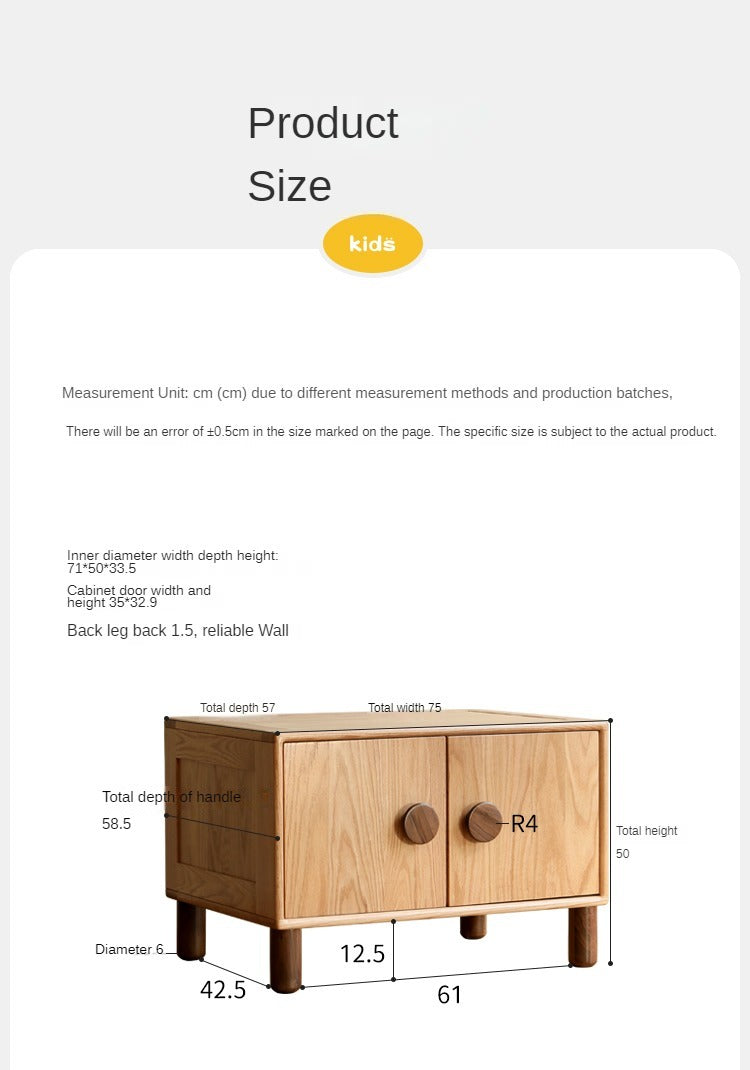 Solid Oak Wood Wardrobe Bookcase - Free Combination for Bedroom, Living Room, and Office Storage