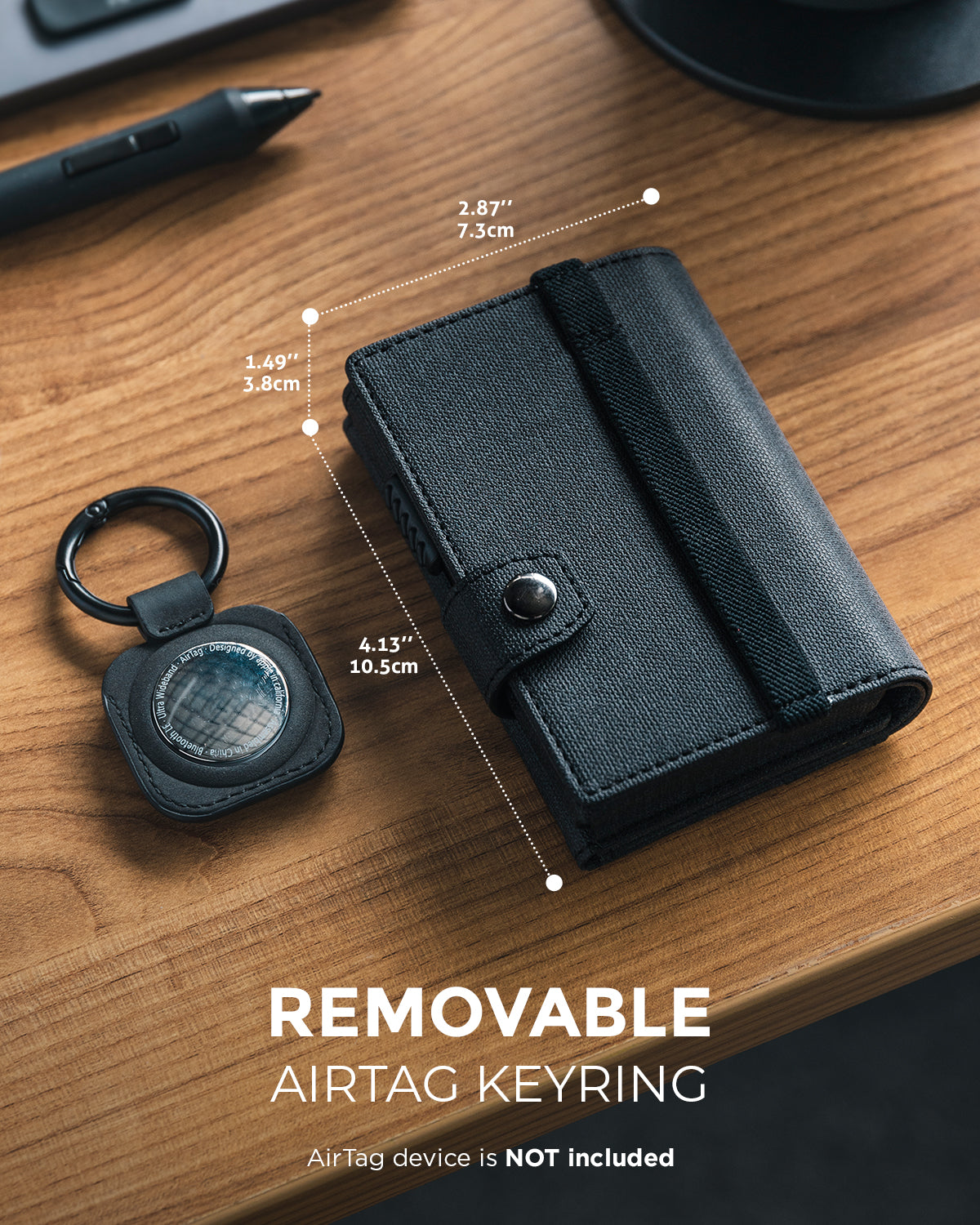 VC311 RFID Blocking Pop Up Wallet with Banknote Compartment & ID Window - Removable AirTag Holder (AirTag Not Included) - Perfect for Travel, Business & Everyday Use
