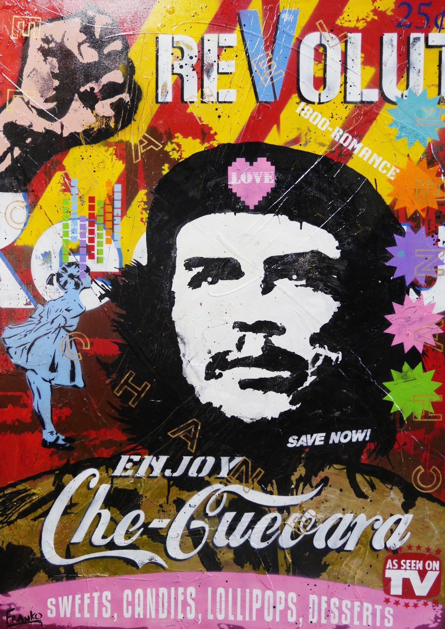 Che Guevara Pop Art Painting 140cm x 100cm - Revolutionary Wall Decor for Living Room, Bedroom & Office - Canvas Art Print for Home & Commercial Spaces