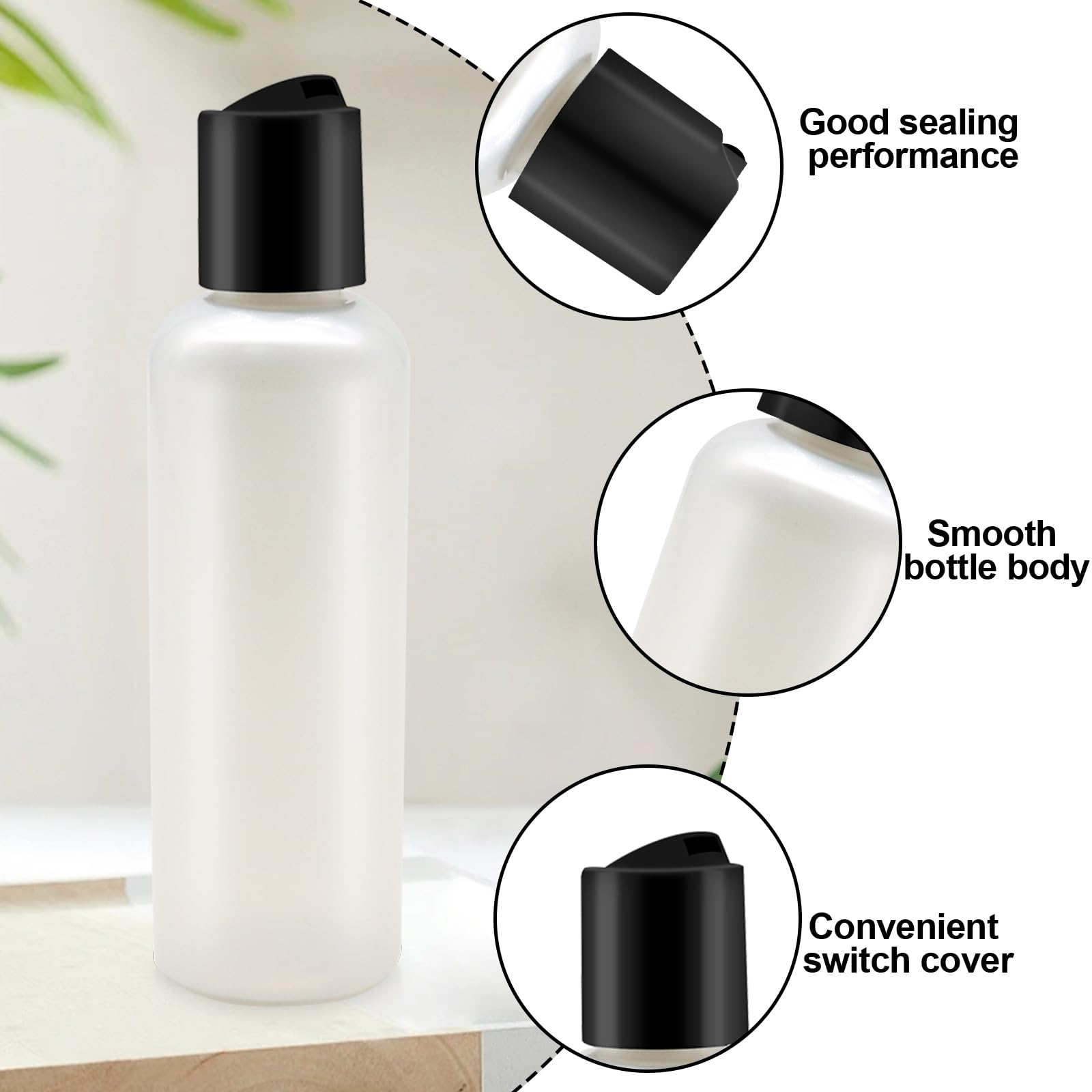 10 Pack 3.4 oz TSA Approved Empty Travel Bottles for Shampoo, Conditioner & Toiletries | Leak-Proof Cosmetic Containers for Air Travel, Gym & Vacation Essentials