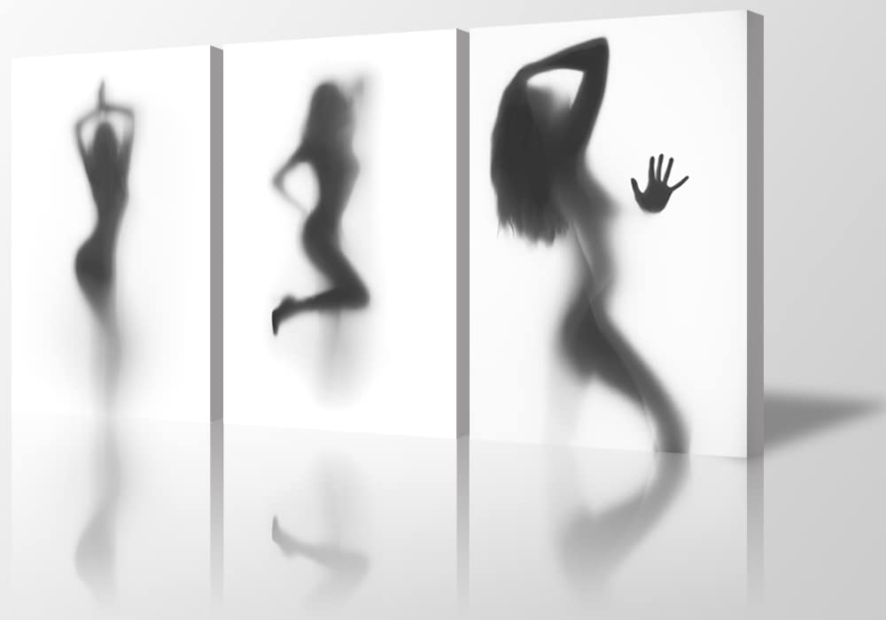 3 Piece Sexy Nude Women Shower Wall Art - Erotic Bathroom Decor - Waterproof Canvas Poster Set (20