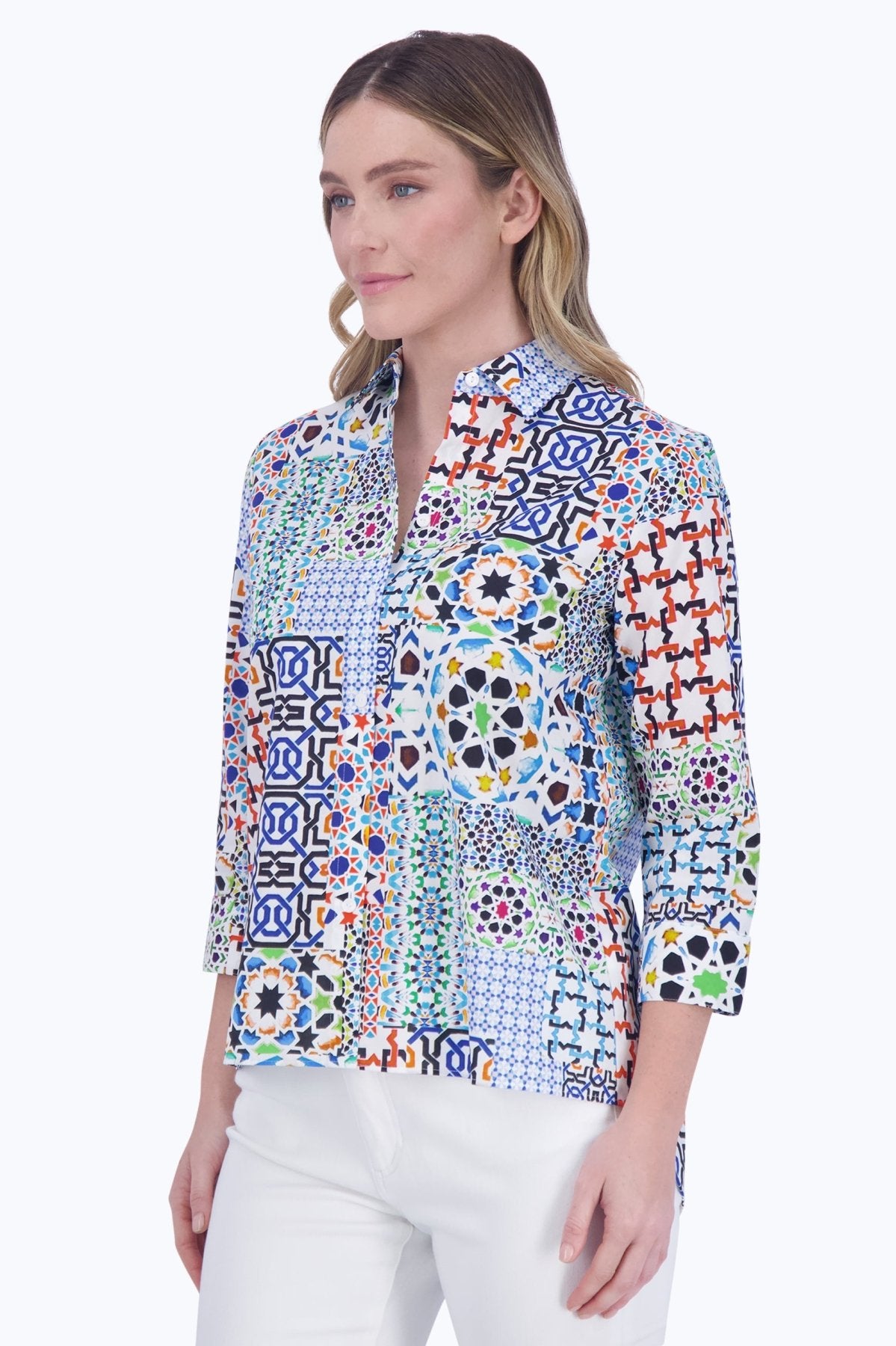 Kelly Intertwine 3/4 Sleeve Blouse for Women - Stylish Casual & Office Wear - Perfect for Spring Summer Fashion and Business Attire