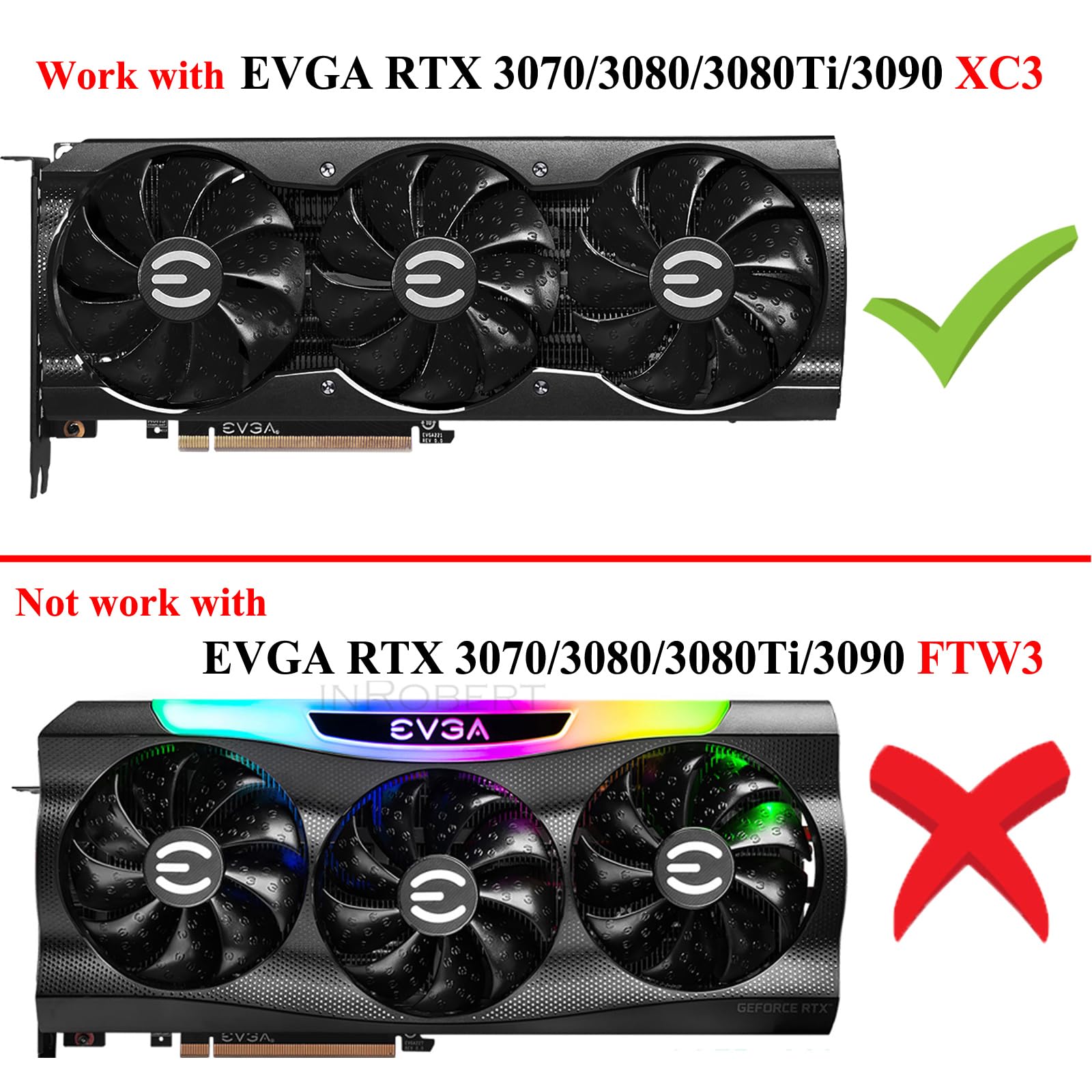 EVGA RTX 3070 3080 Ti 3090 XC3 BLACK Replacement Cooling Fan - High Performance Graphics Card Fan (PLA09215S12H) for PC Gaming & Video Editing Workstations