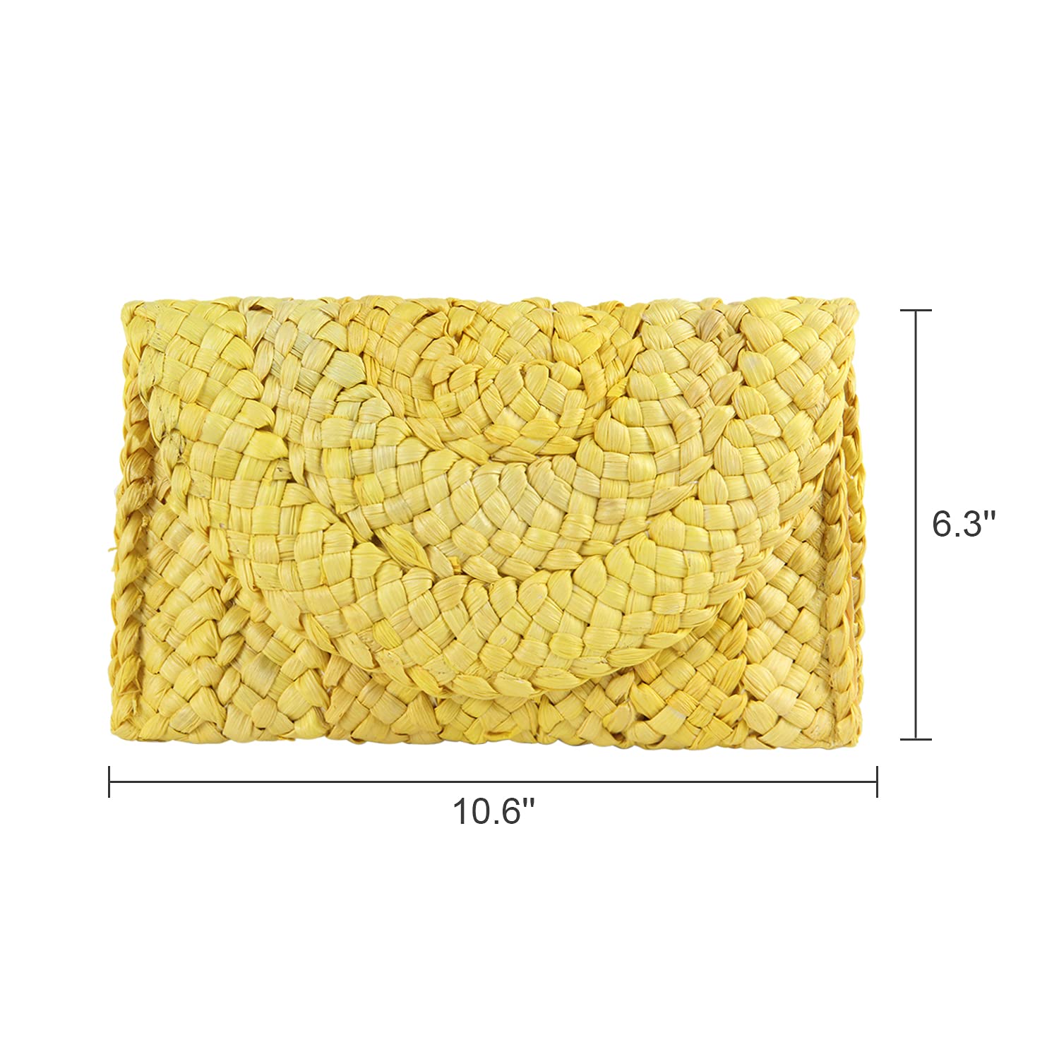 Women's Straw Woven Clutch Purse - Summer Beach Bag with Envelope Design | Perfect for Vacations, Weddings & Outdoor Events