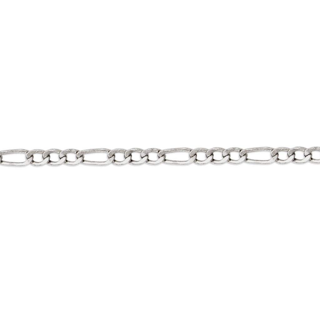 14K White Gold Hollow Figaro Chain Necklace for Women & Men - Italian Crafted Strong & Shiny Jewelry Gift - 16 to 24 Inches Length, 2.5MM to 3.5MM Width - Perfect for Weddings, Anniversaries & Special Occasions