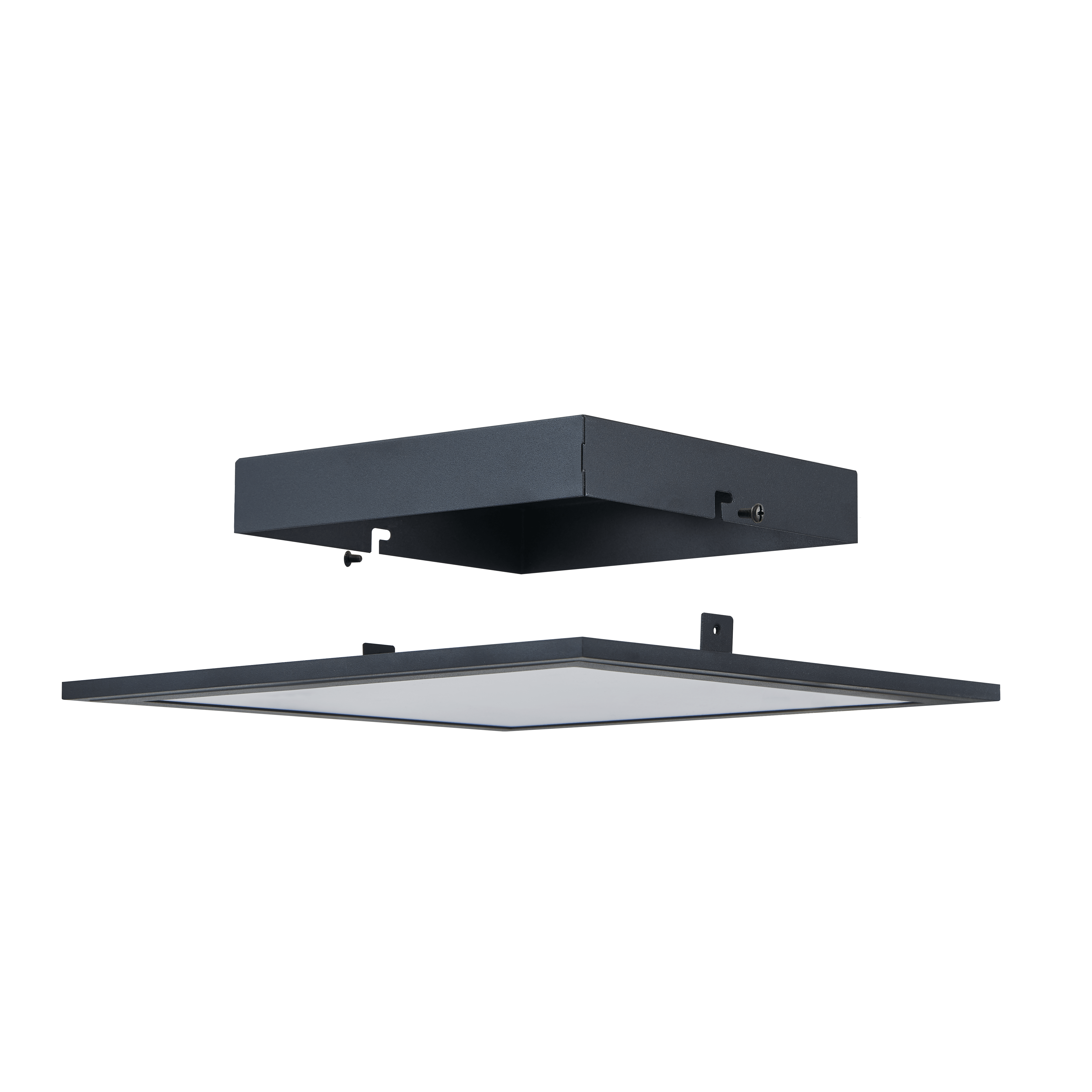Eglo Connect Salobrena Z Smart Square Black LED Ceiling Flush Mount Light 30cm - Modern Lighting for Living Room, Bedroom & Kitchen