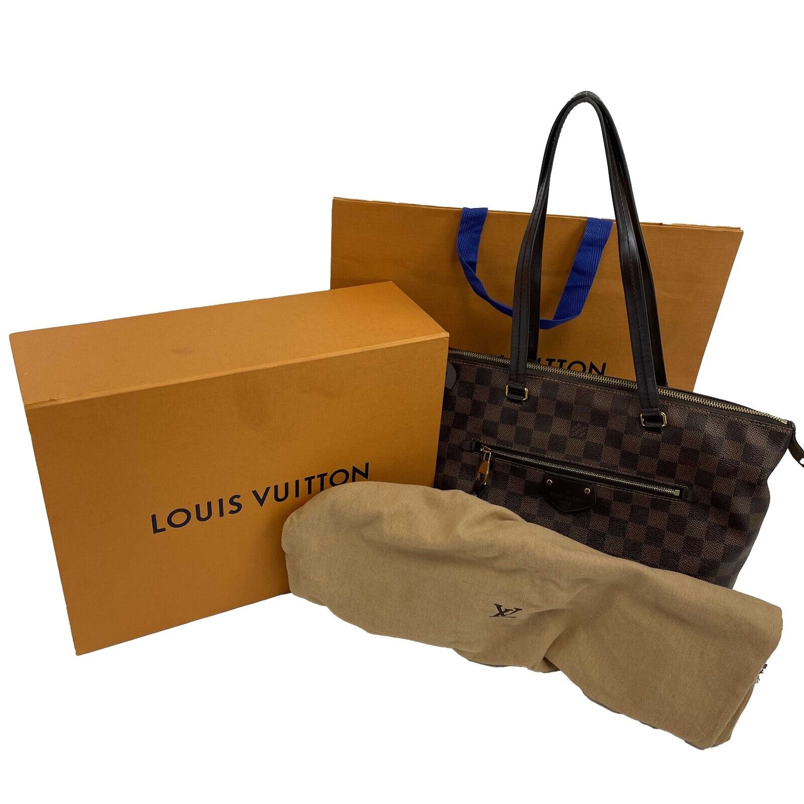 Louis Vuitton Lena Tote PM Handbag - Damier Ebene Brown Leather Shoulder Bag for Women | Perfect for Work, Travel & Everyday Use (2018 Collection)