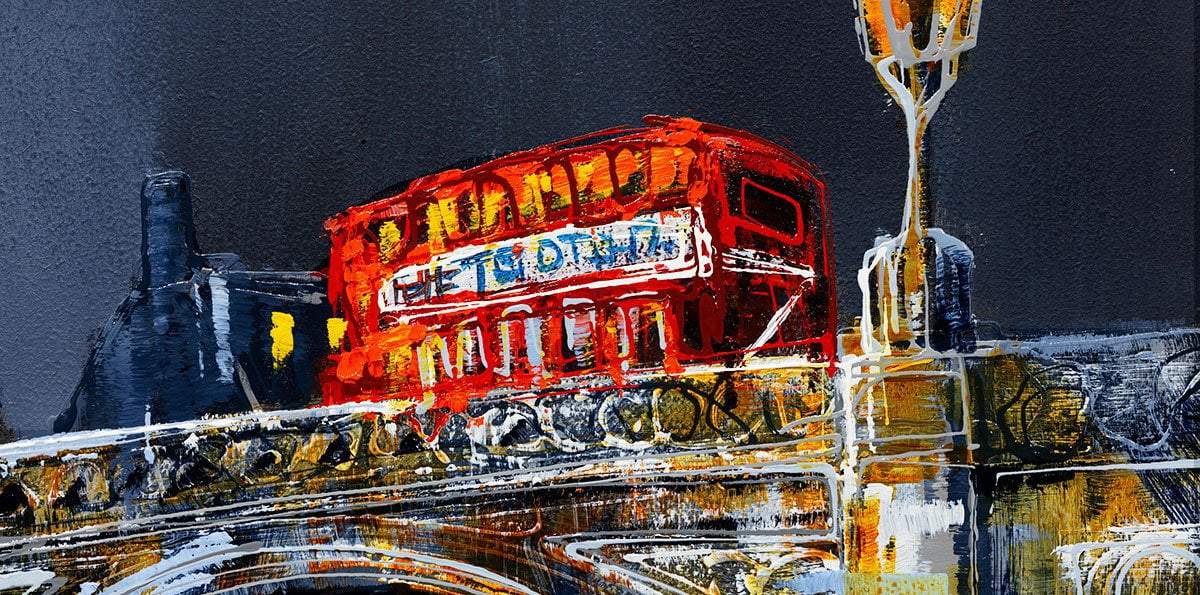 Across the Thames II Original Painting - London River Landscape Artwork for Home & Office Decor | Perfect Gift for Art Lovers & Interior Design