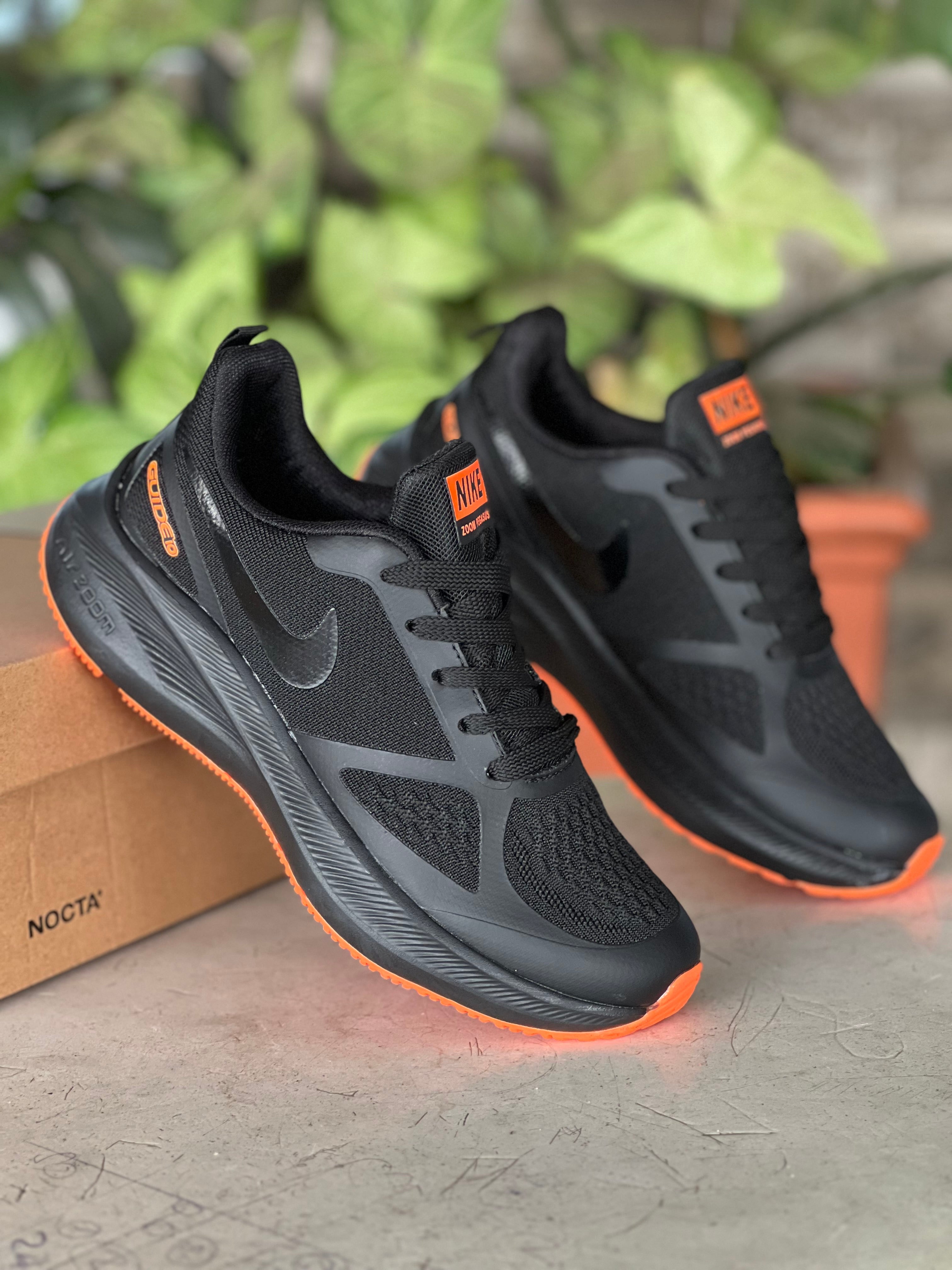 Nike Air Zoom Pegasus Running Shoes for Men & Women - Lightweight Cushioned Sneakers in Black/Orange - Perfect for Jogging, Gym Workouts & Daily Wear