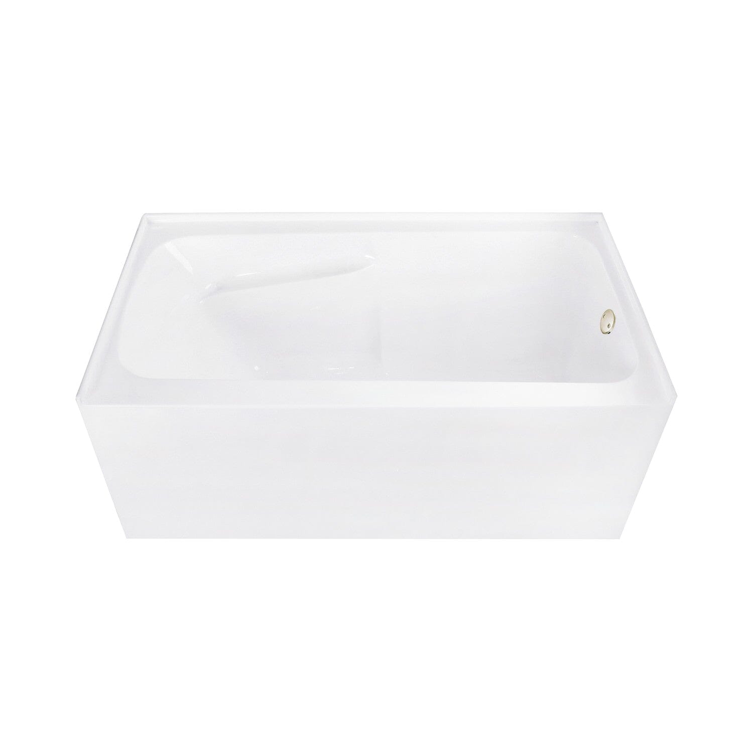 Aqua Eden 54 Inch Acrylic Rectangular Bathtub - 3 Wall Alcove Soaking Tub with Armrests, Right Hand Drain, Waste & Overflow Drain - Perfect for Master Bathroom, Spa Retreat & Luxury Home Renovation