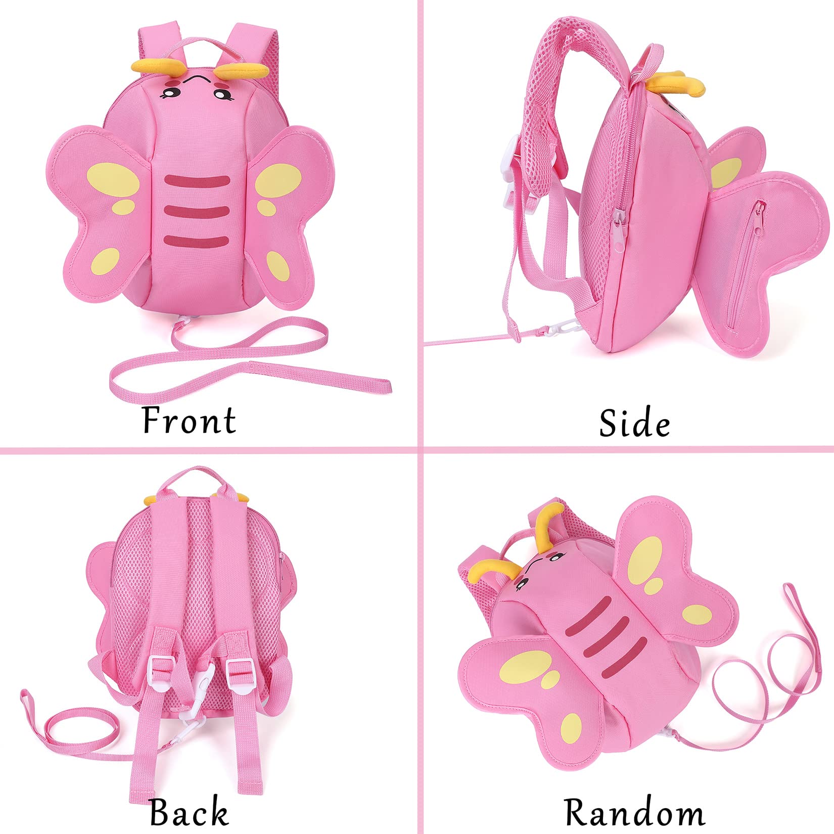 GARVEE 300D 3D Butterfly Kids Backpack for Girls - Lightweight School Bag with Adjustable Straps, Pink Butterfly Design - Perfect for School, Travel & Daily Use