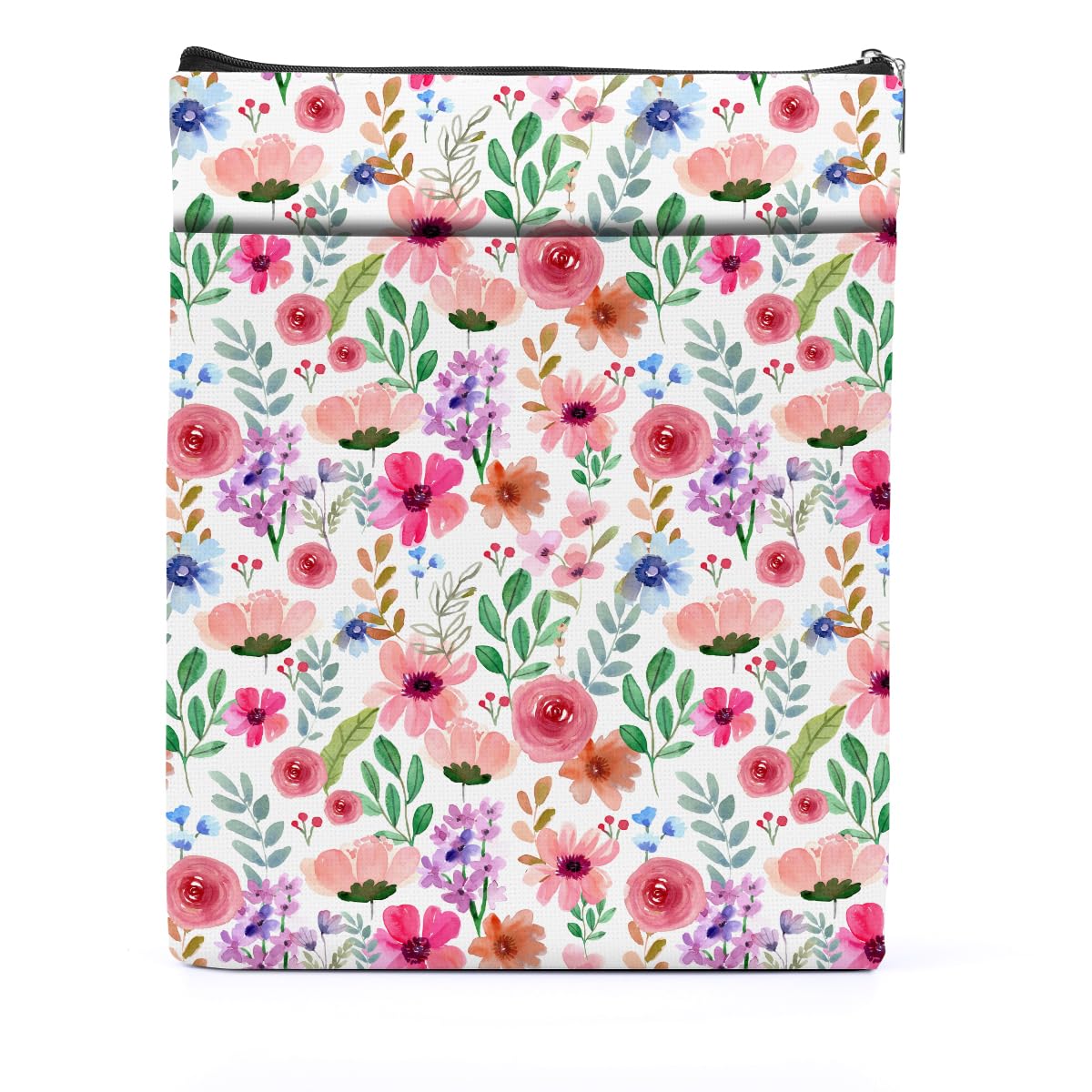 Floral Book Sleeve Cover - Cute Book Protector for Women, Book Lovers Gift Ideas - Perfect for Librarians, Teachers, Bookworms - Great for Mother's Day, Graduation, Birthday Presents - Use for Reading, Travel, School & Book Club Meetings