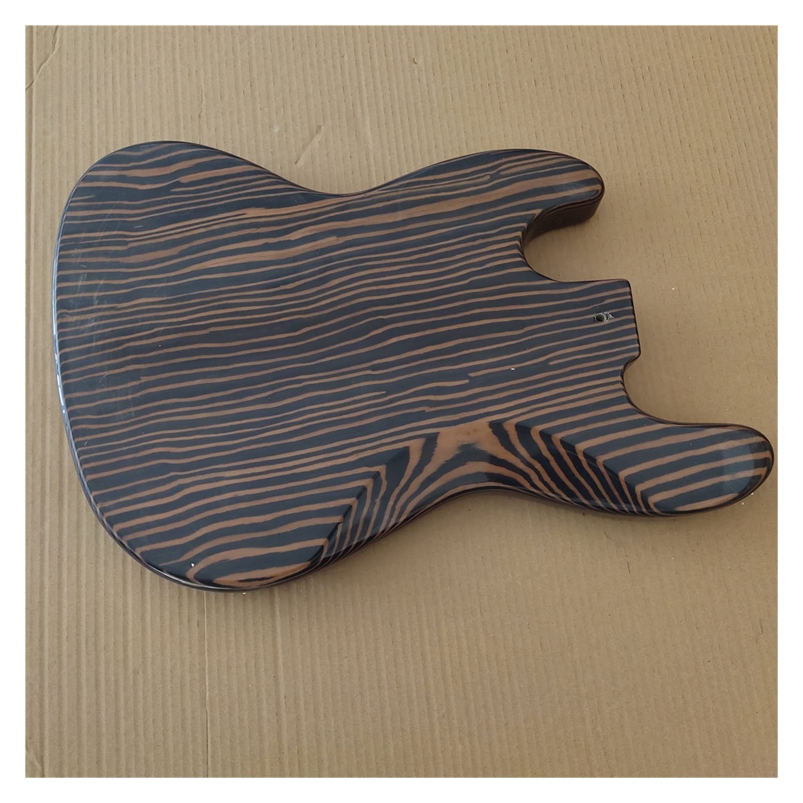 DIY Zebra Wood Bass Guitar Kit - Pre-Finished Gloss Body for Easy Assembly | Perfect for Beginners, Musicians & Custom Guitar Projects